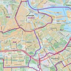 Stadsdeelkaart Amsterdam met 7 stadsdelen 2061