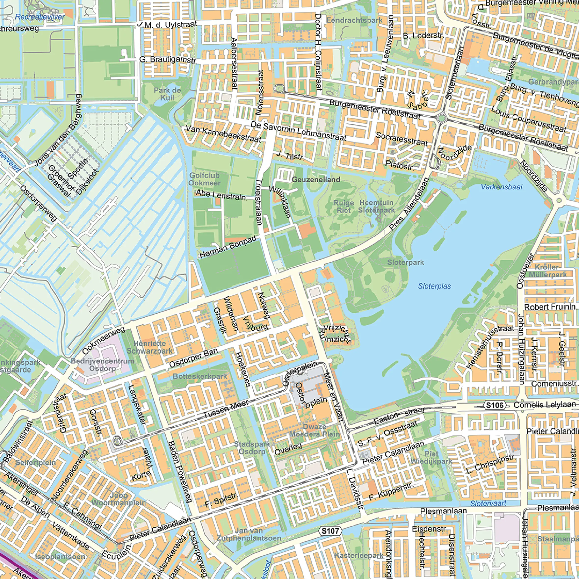Stadsdeelkaart Amsterdam Nieuw-West 2064