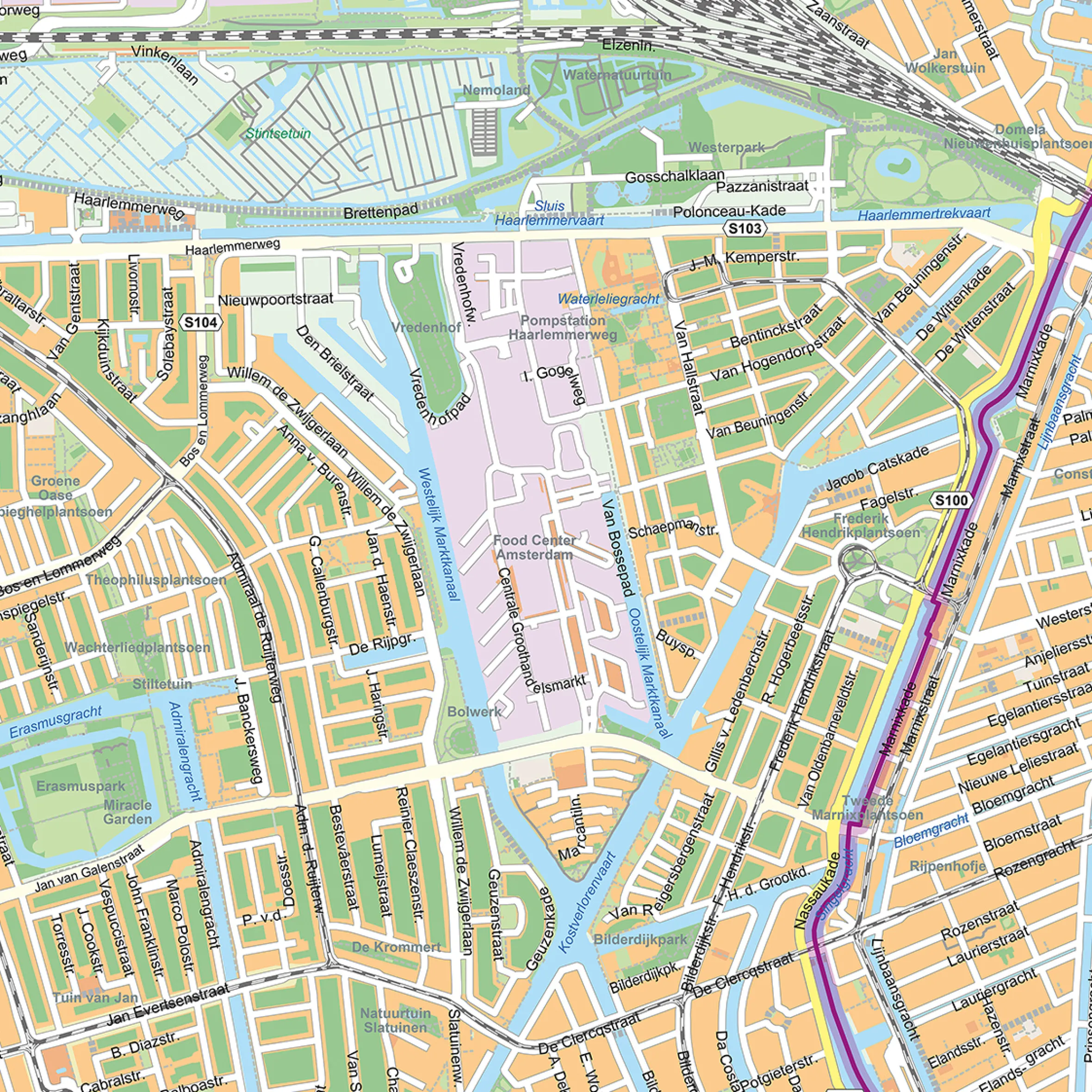 Stadsdeelkaart Amsterdam West 2066