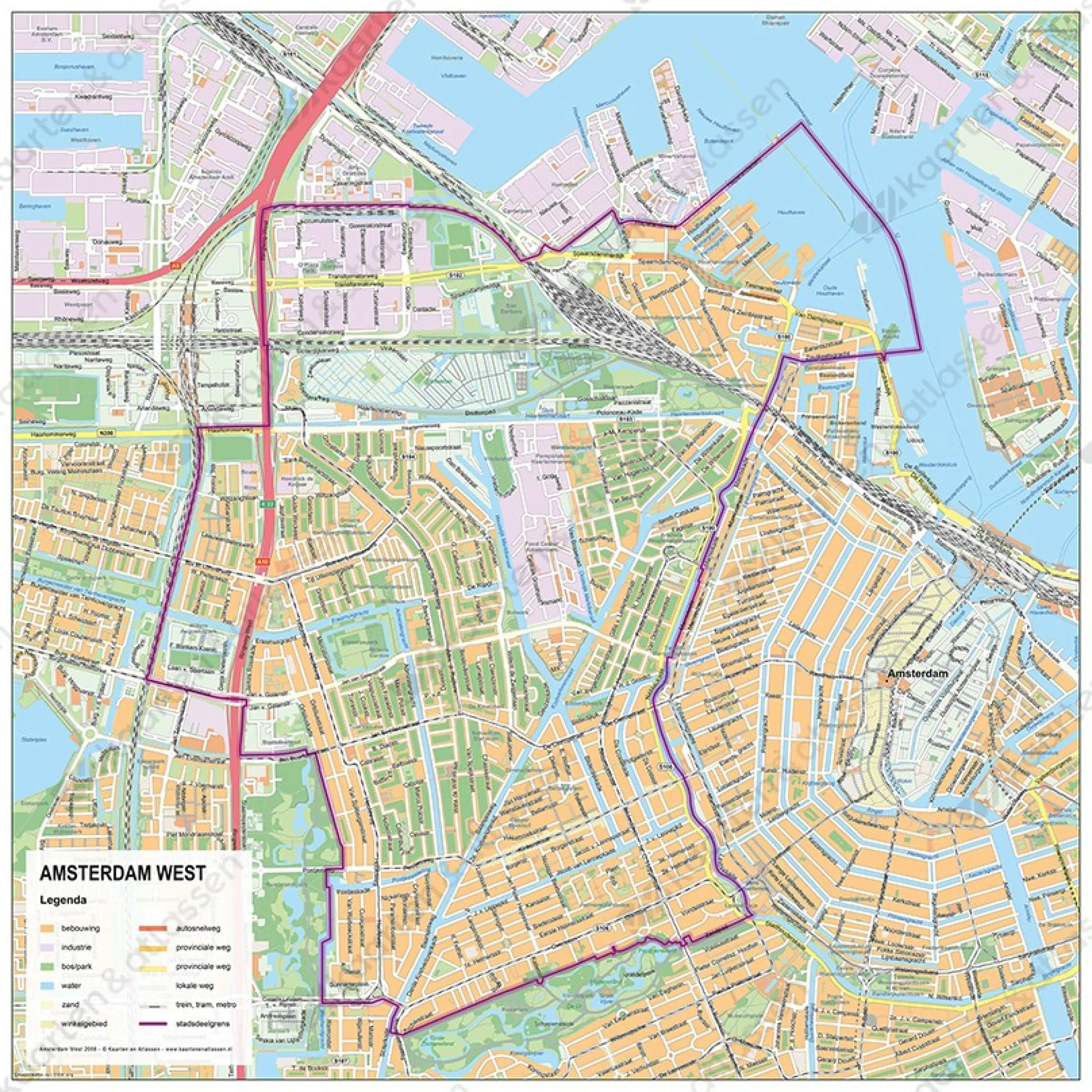 Stadsdeelkaart Amsterdam West 2066