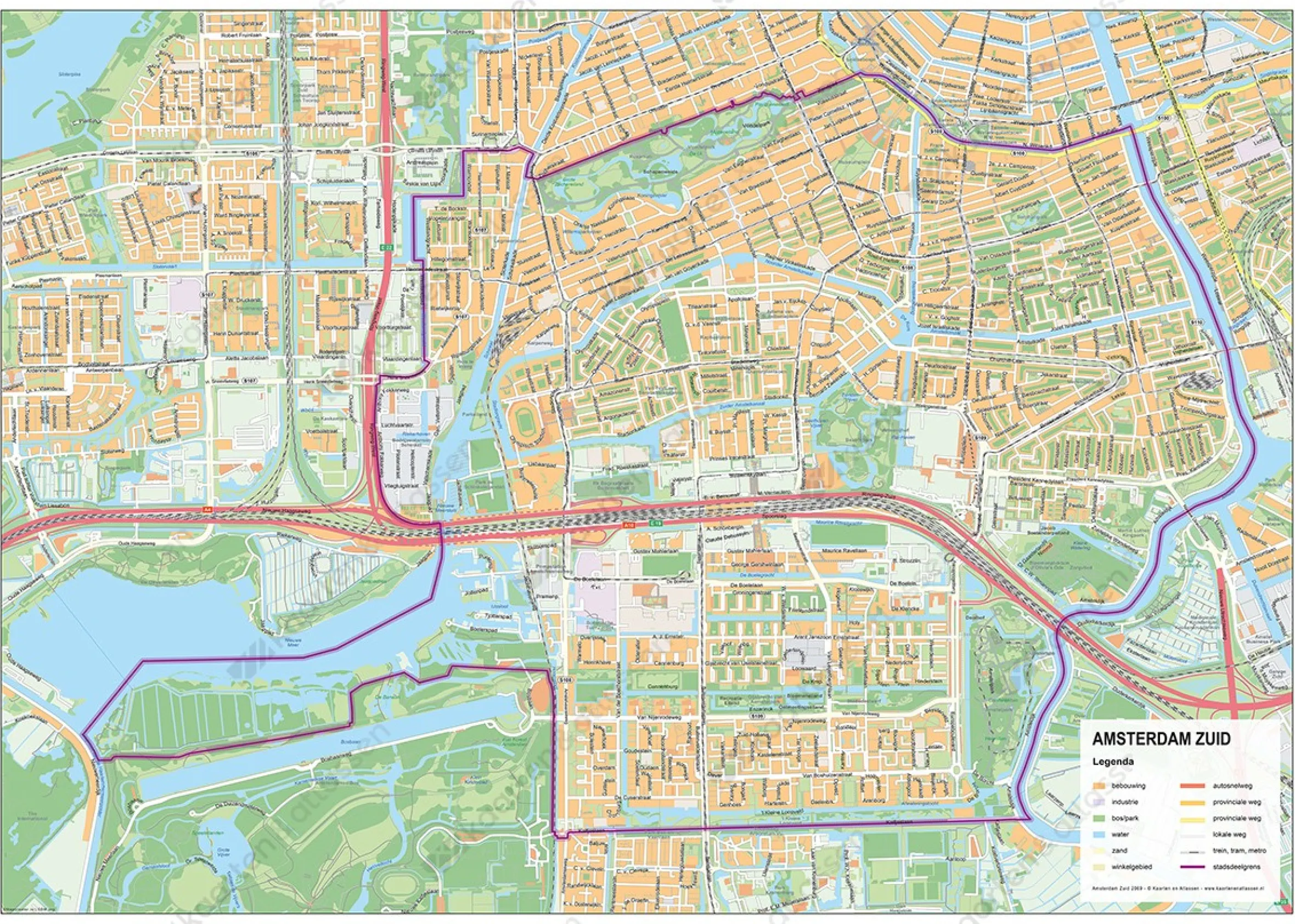 Stadsdeelkaart Amsterdam Zuid 2069