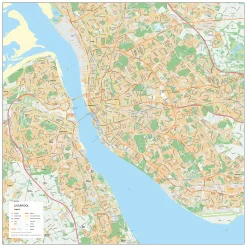 Stadskaart Liverpool Stadsplattegrond 1930