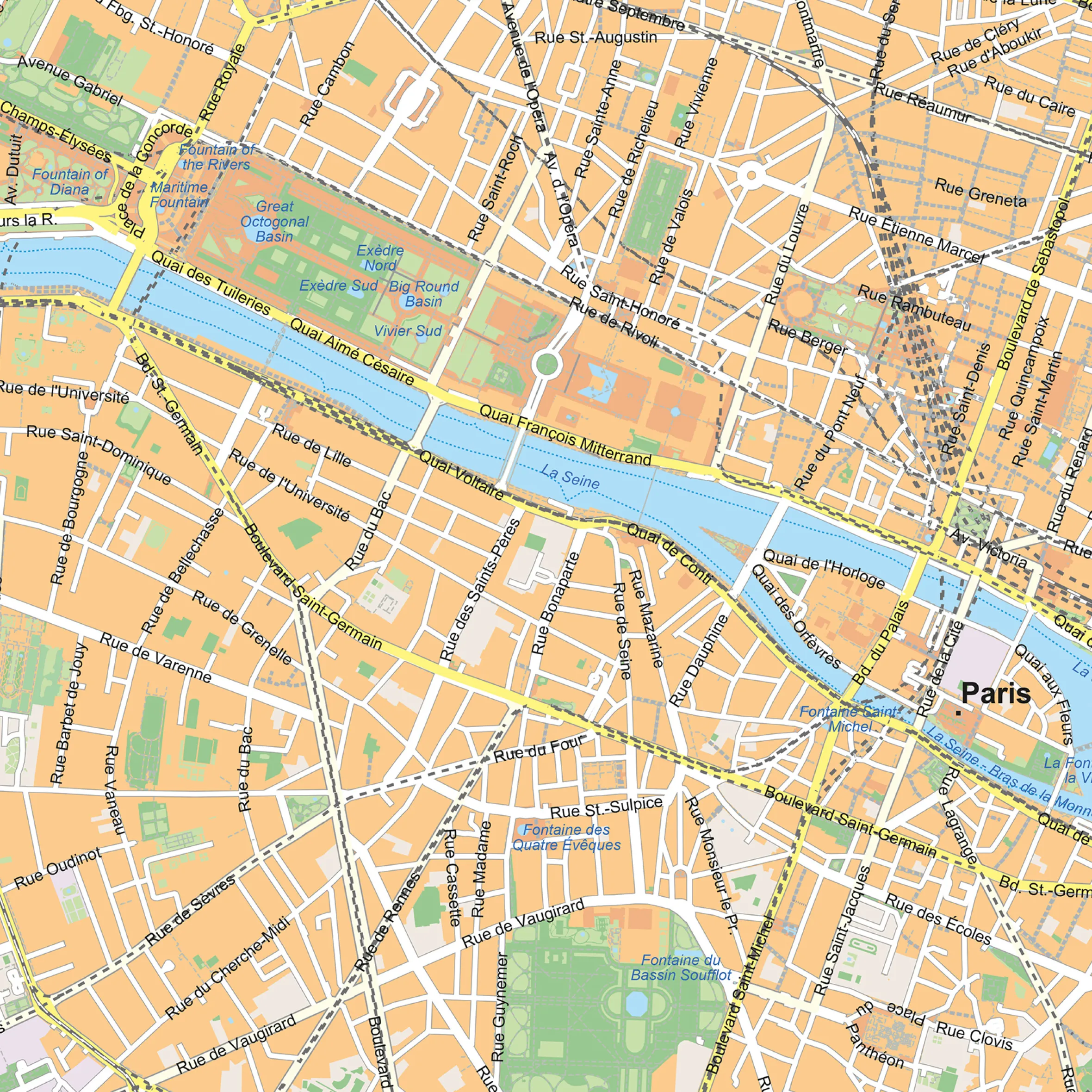 Stadskaart Parijs / Paris Straatnamenkaart 1893