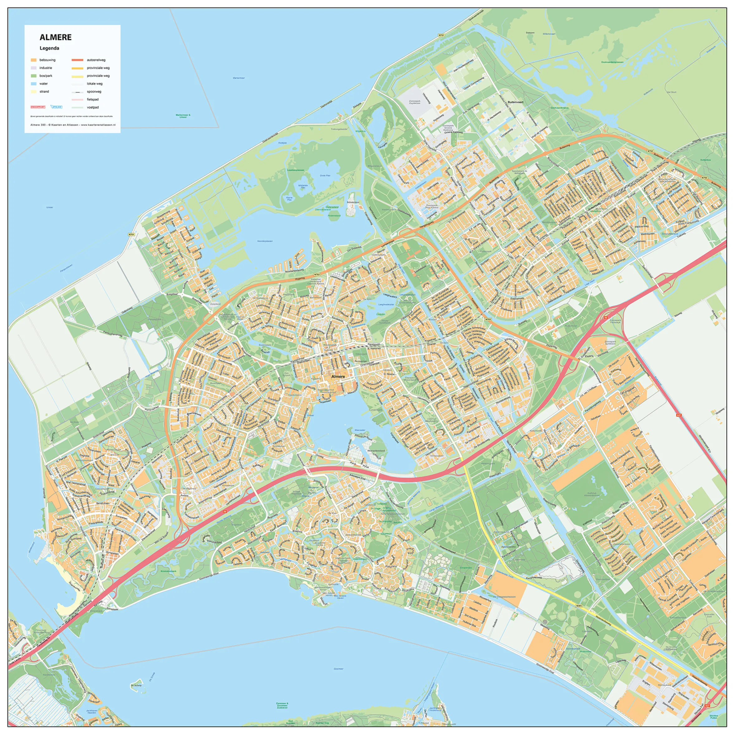 Stadsplattegrond Almere Gedetailleerde Kaart 390