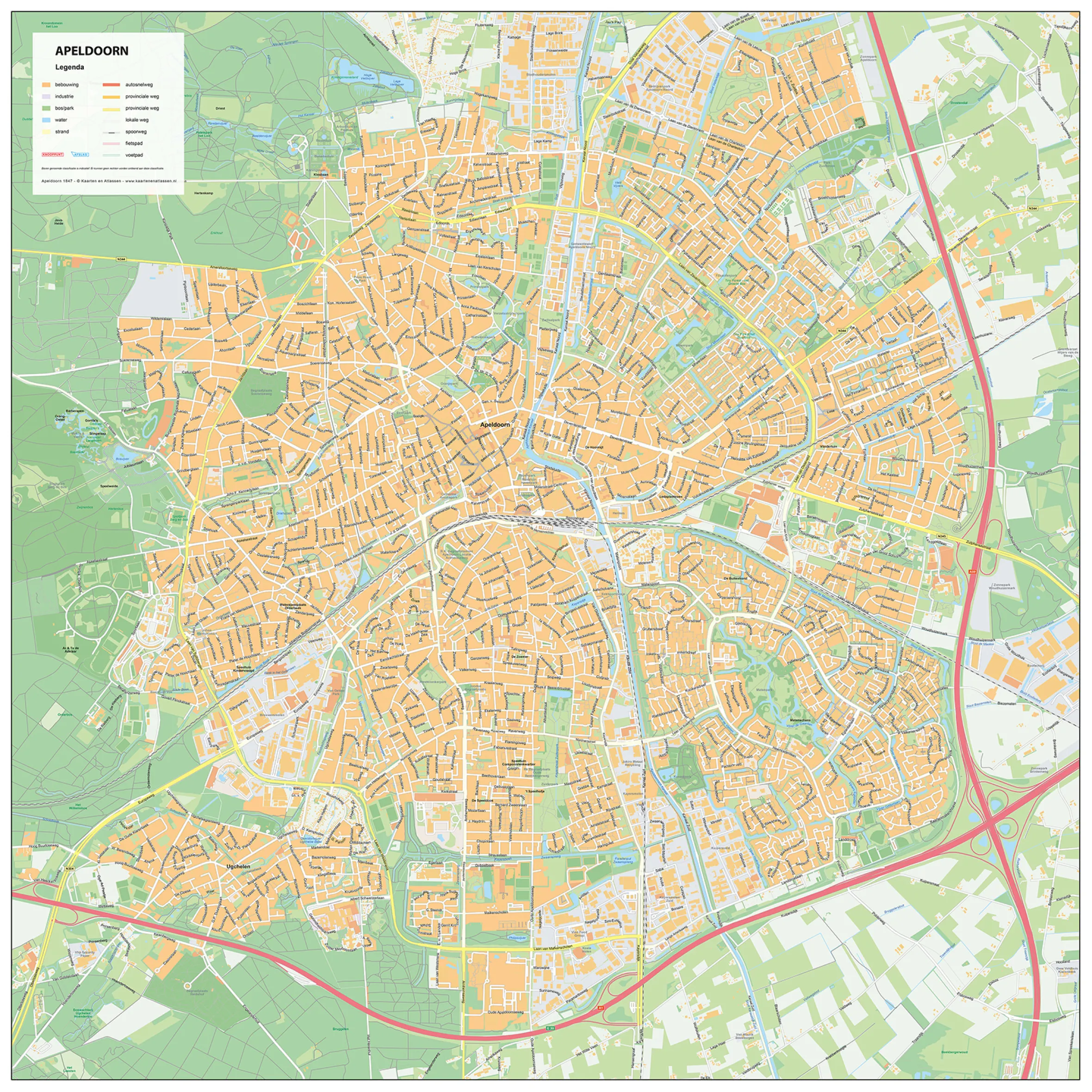 Stadsplattegrond Apeldoorn Gedetailleerde Kaart 1847