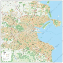 Stadsplattegrond Dublin Straatnamenkaart 1876