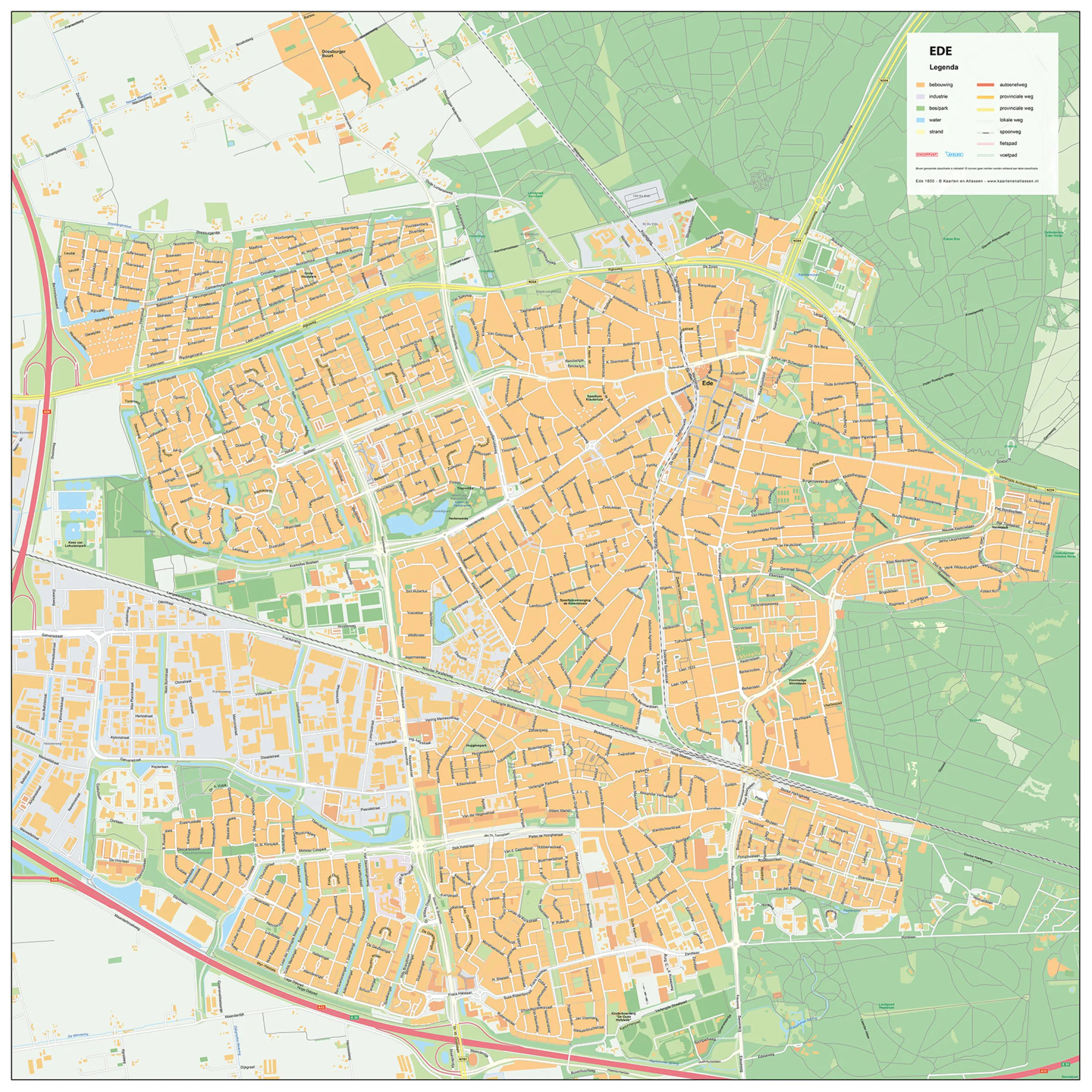 Stadsplattegrond Ede Gedetailleerde Kaart 1850
