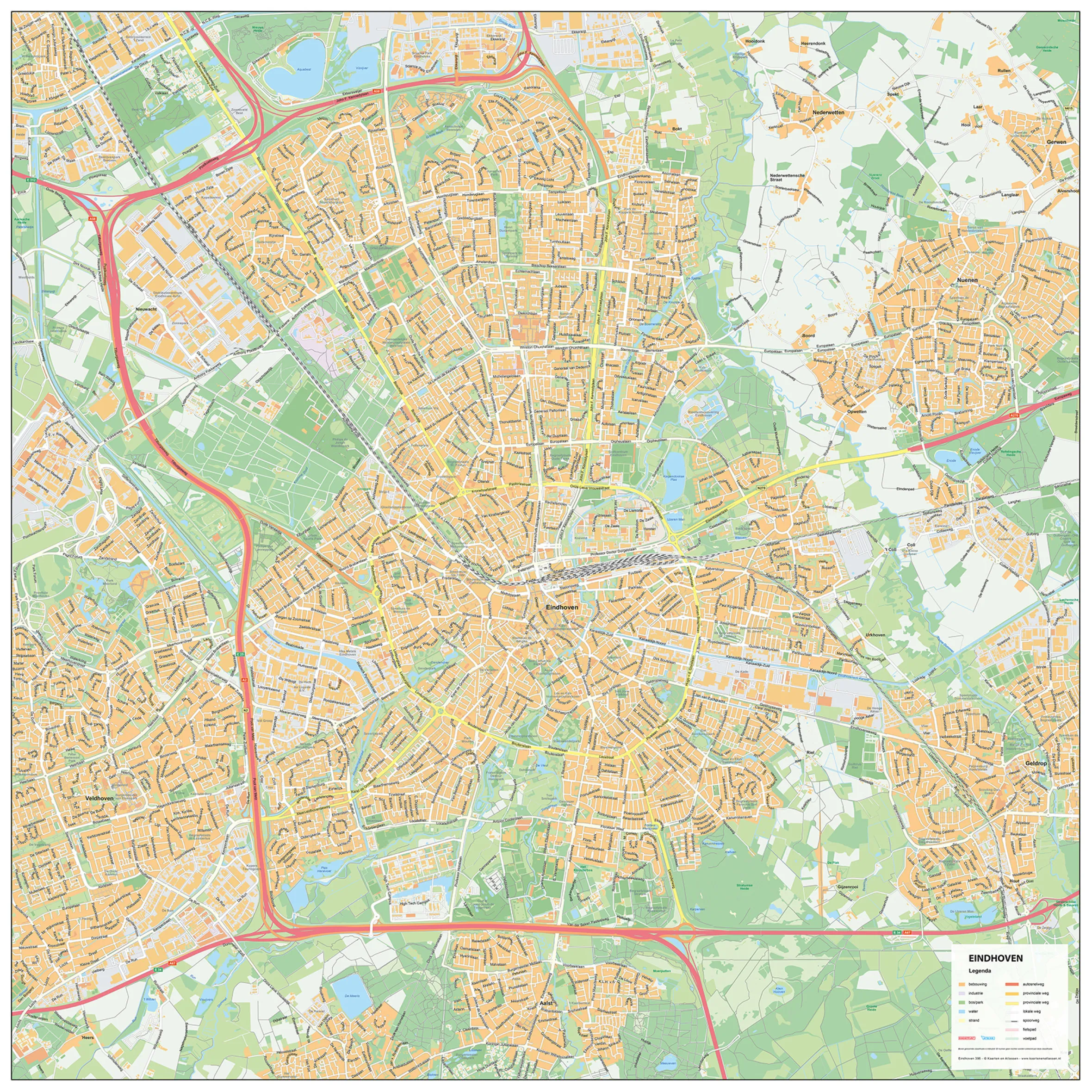 Stadsplattegrond Eindhoven Gedetailleerde Kaart 396