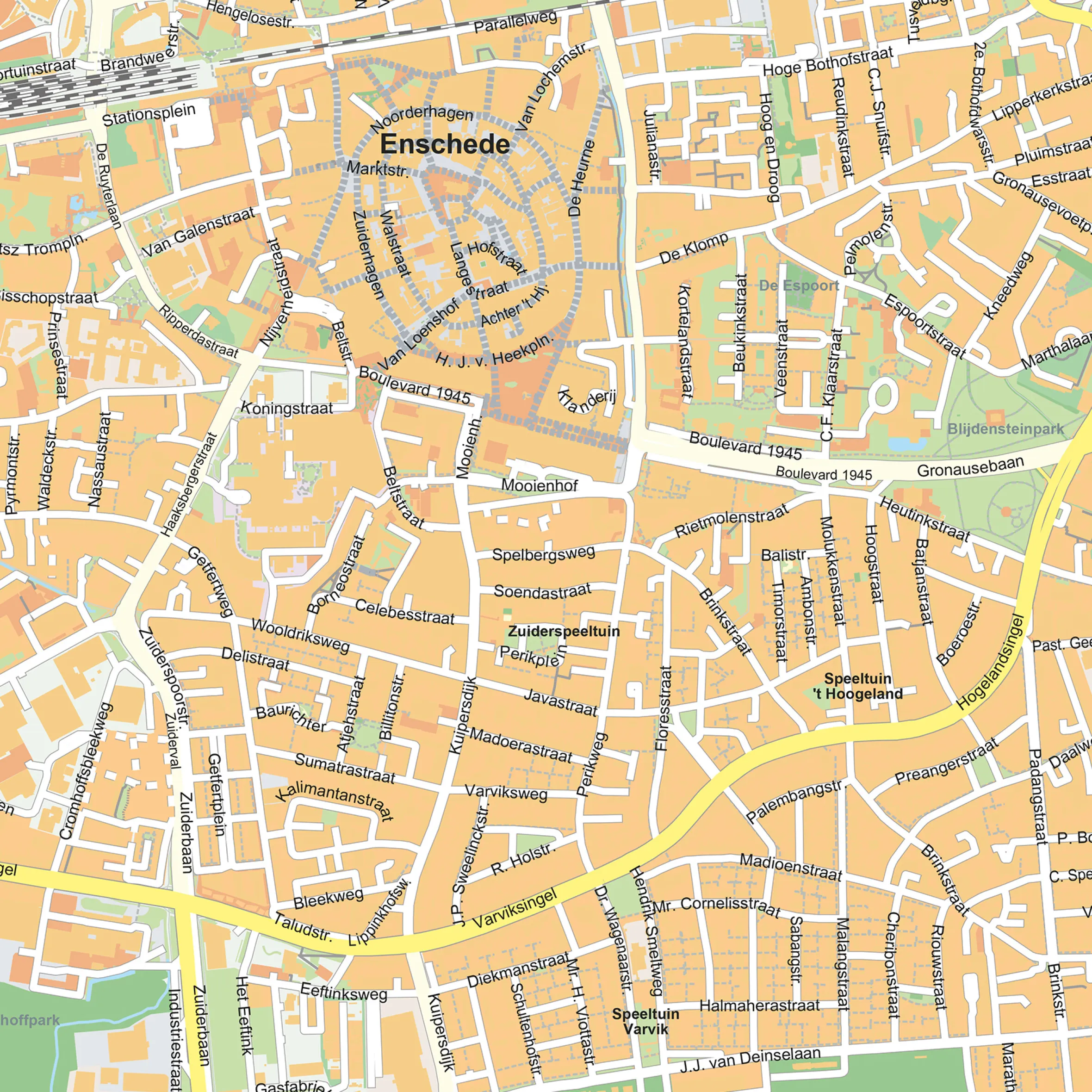 Stadsplattegrond Enschede Gedetailleerde Kaart 1852