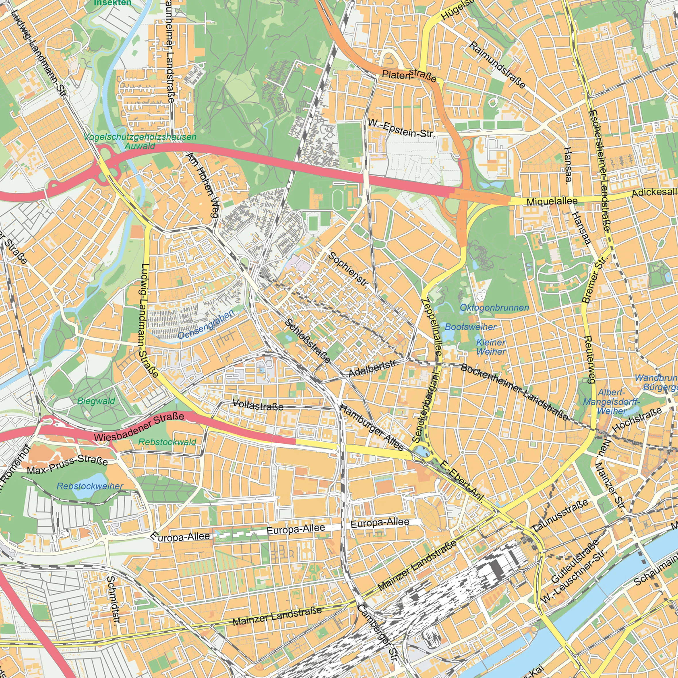 Stadsplattegrond Frankfurt am Main 1922