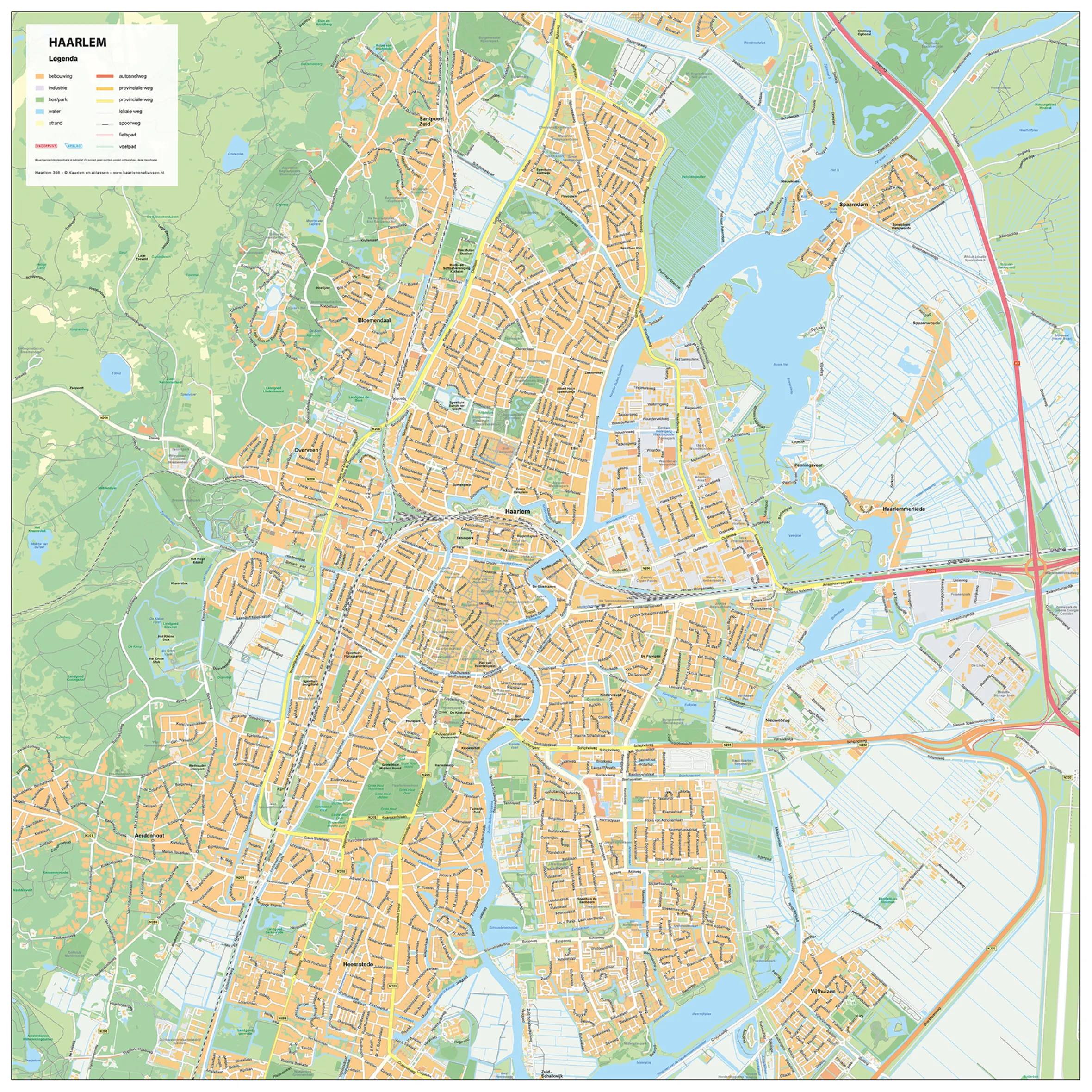 Stadsplattegrond Haarlem Gedetailleerde Kaart 398
