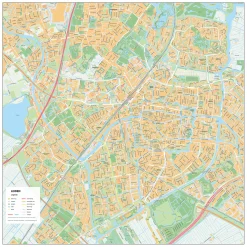 Stadsplattegrond Leiden Gedetailleerde Kaart 1855