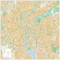 Stadsplattegrond Lyon Straatnamenkaart 1924