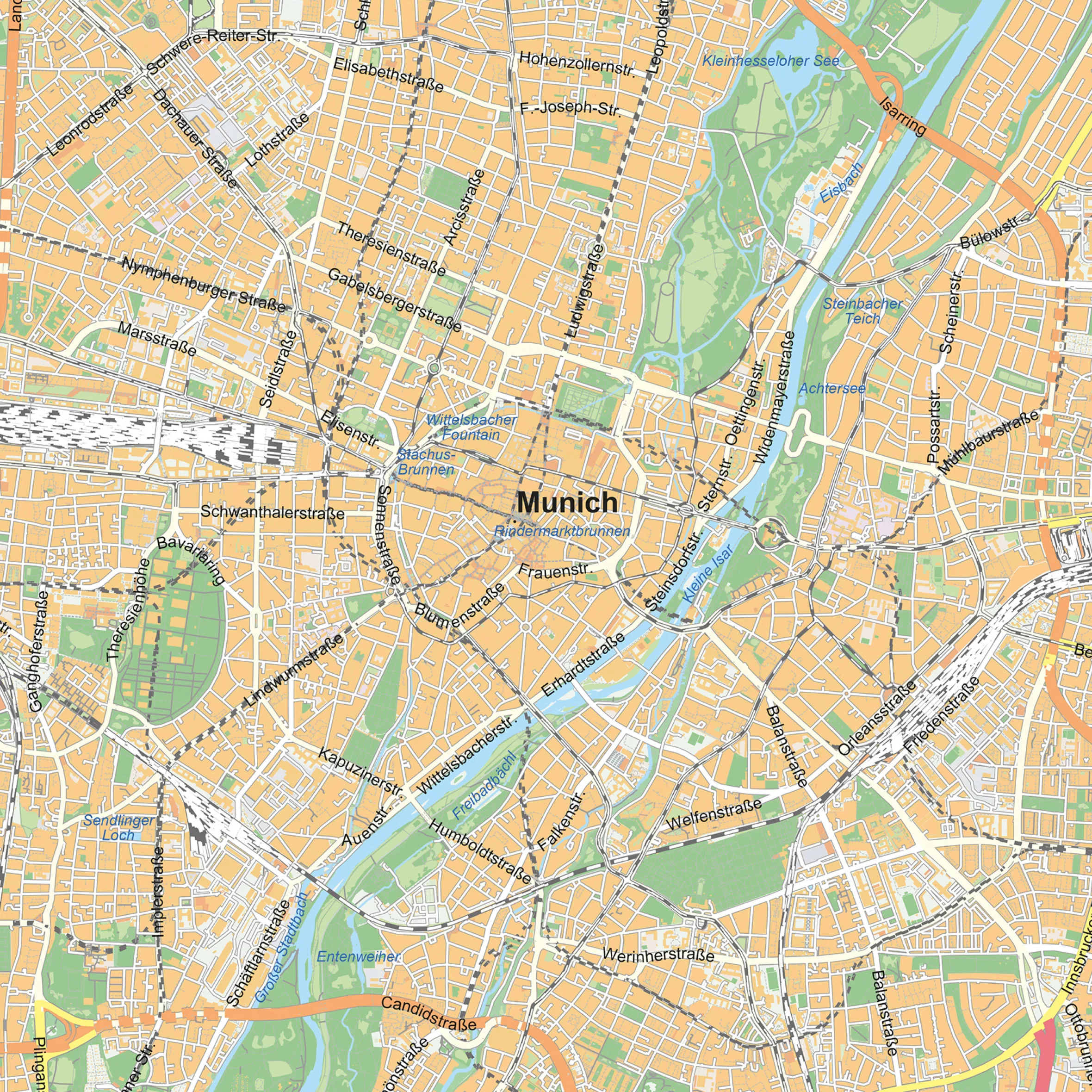Stadsplattegrond München / Munich 1920