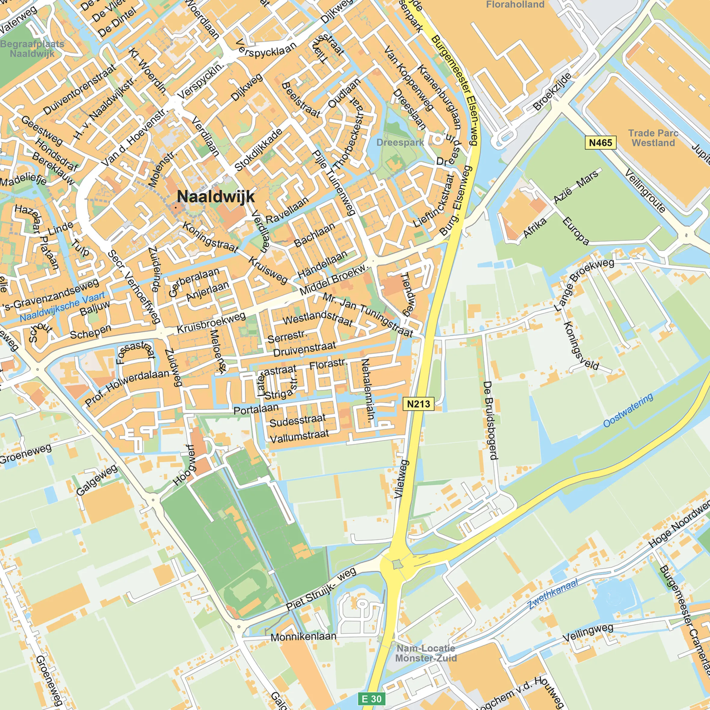 Stadsplattegrond Westland Gedetailleerde Kaart 1856