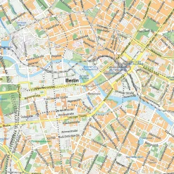 Straatnamenkaart Berlijn / Berlin Stadskaart 1870