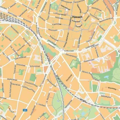 Straatnamenkaart Hasselt Stadskaart 1862