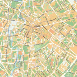 Straatnamenkaart Leuven Stadskaart 1864