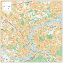 Straatnamenkaart Luik / Liège Stadskaart 157