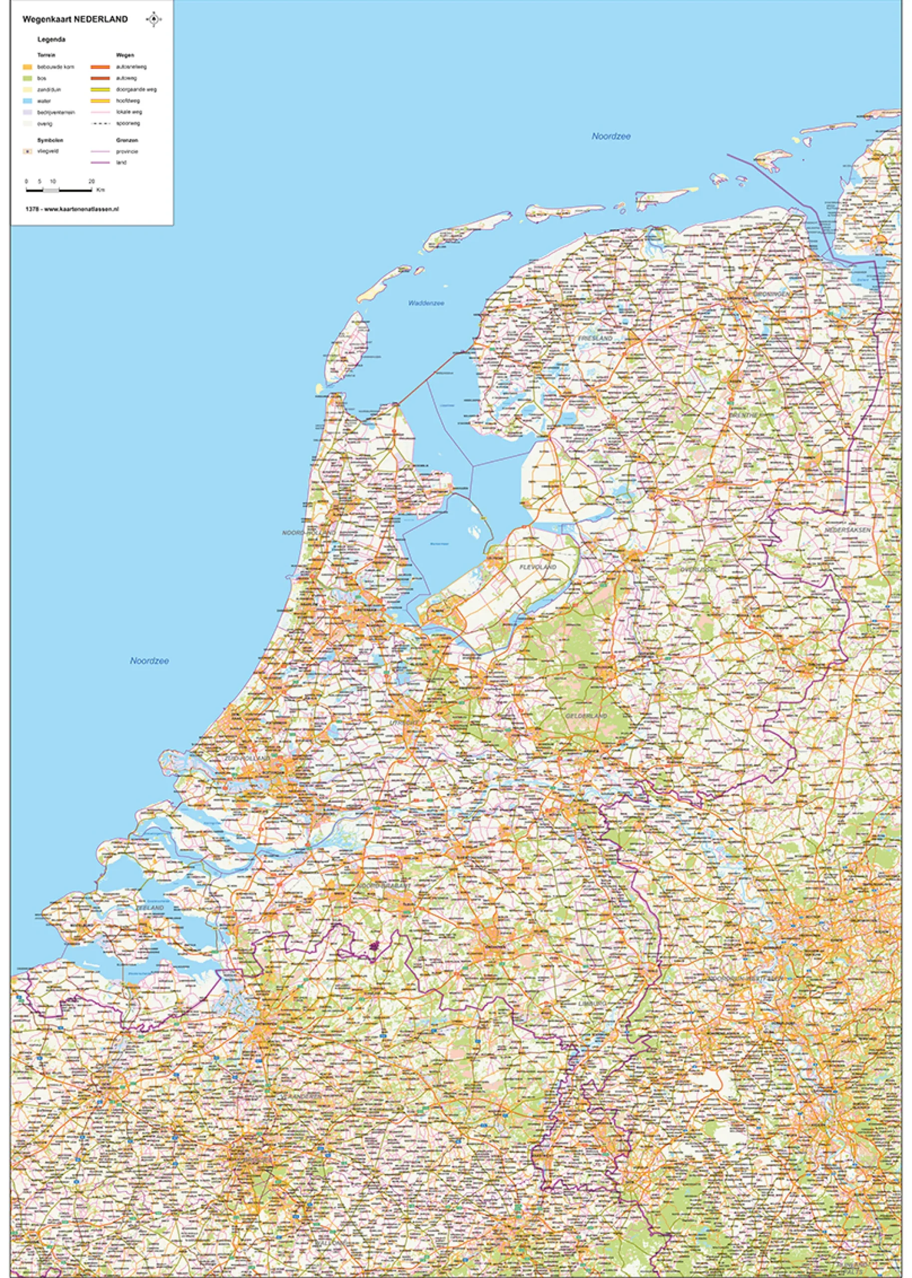 Strakke Nederlandkaart 1378