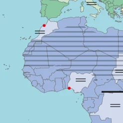 TOPO100 Blinde Kaart Wereld 1840