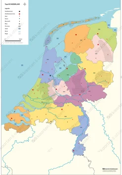 TOPO100 Blinde Schoolkaart Nederland 1836