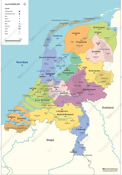 TOPO100 Dubbelzijdige Schoolkaart Nederland 1843