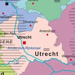 TOPO100 Dubbelzijdige Schoolkaart Nederland 1843