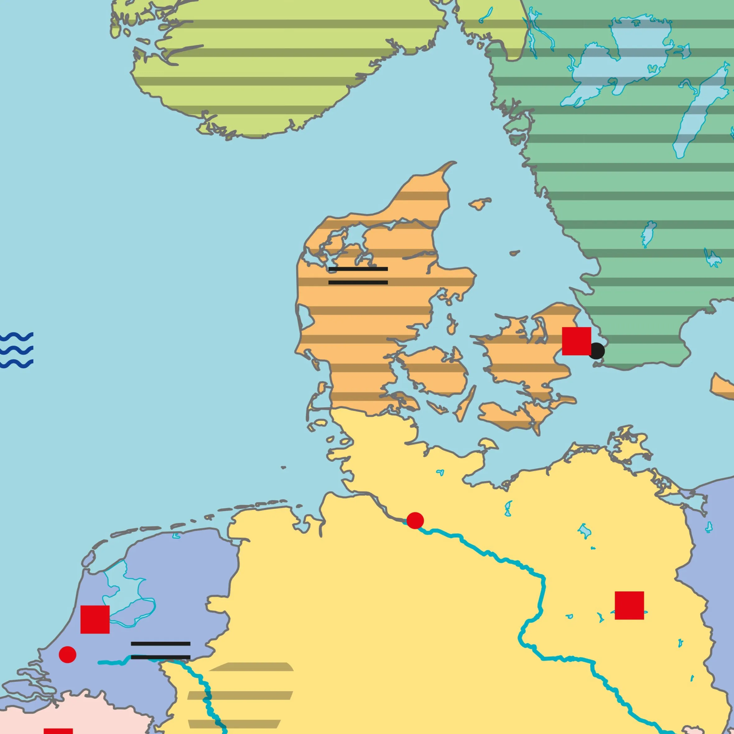 TOPO100 Dubbelzijdige Schoolkaart Europa 1844