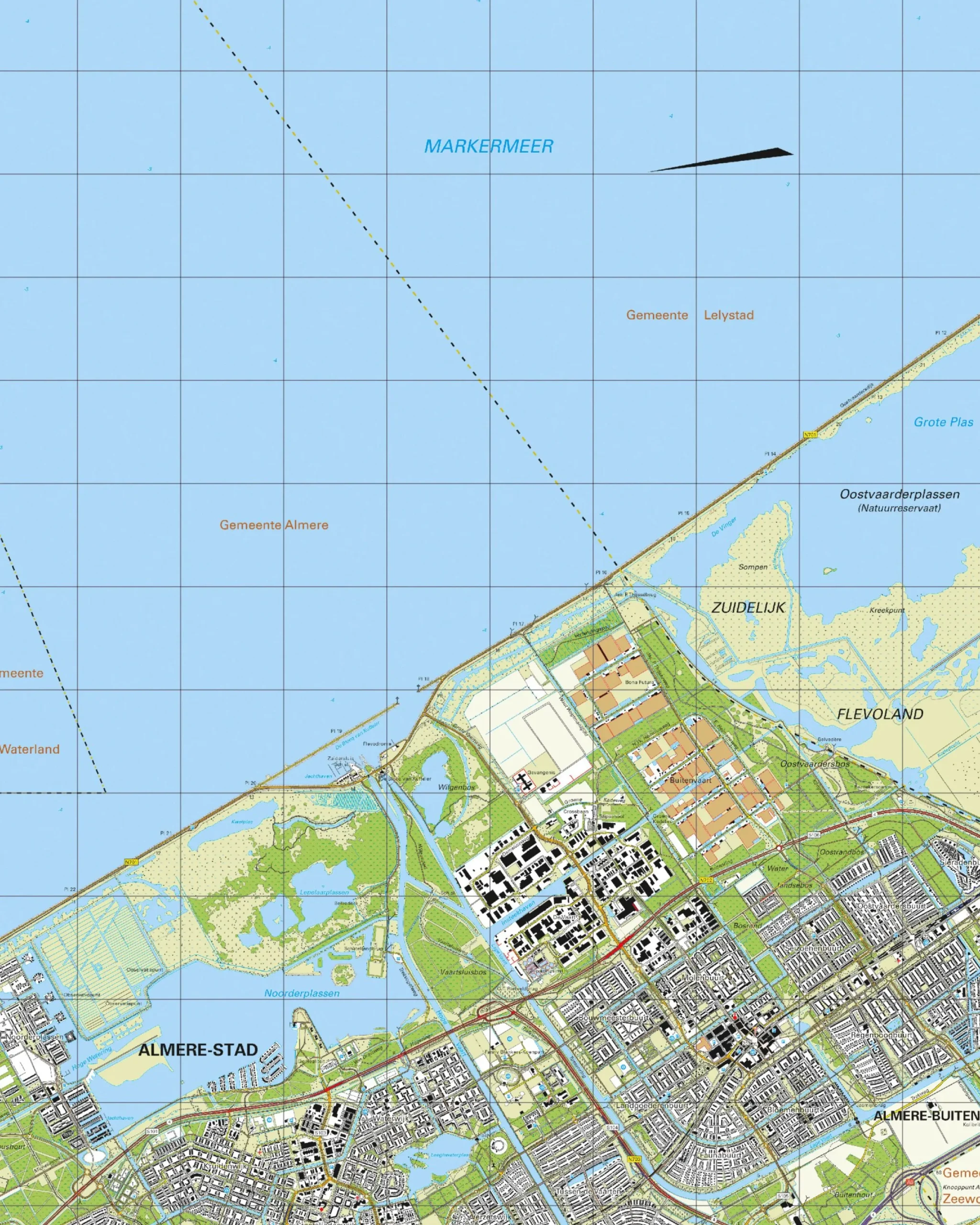 Topografische Kaart 26A Almere-Buiten