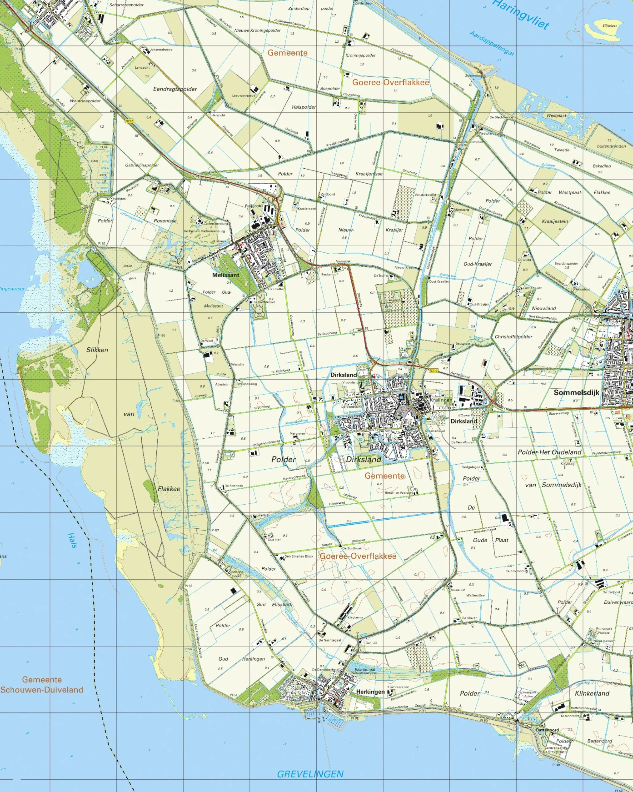 Topografische Kaart 43A Dirksland