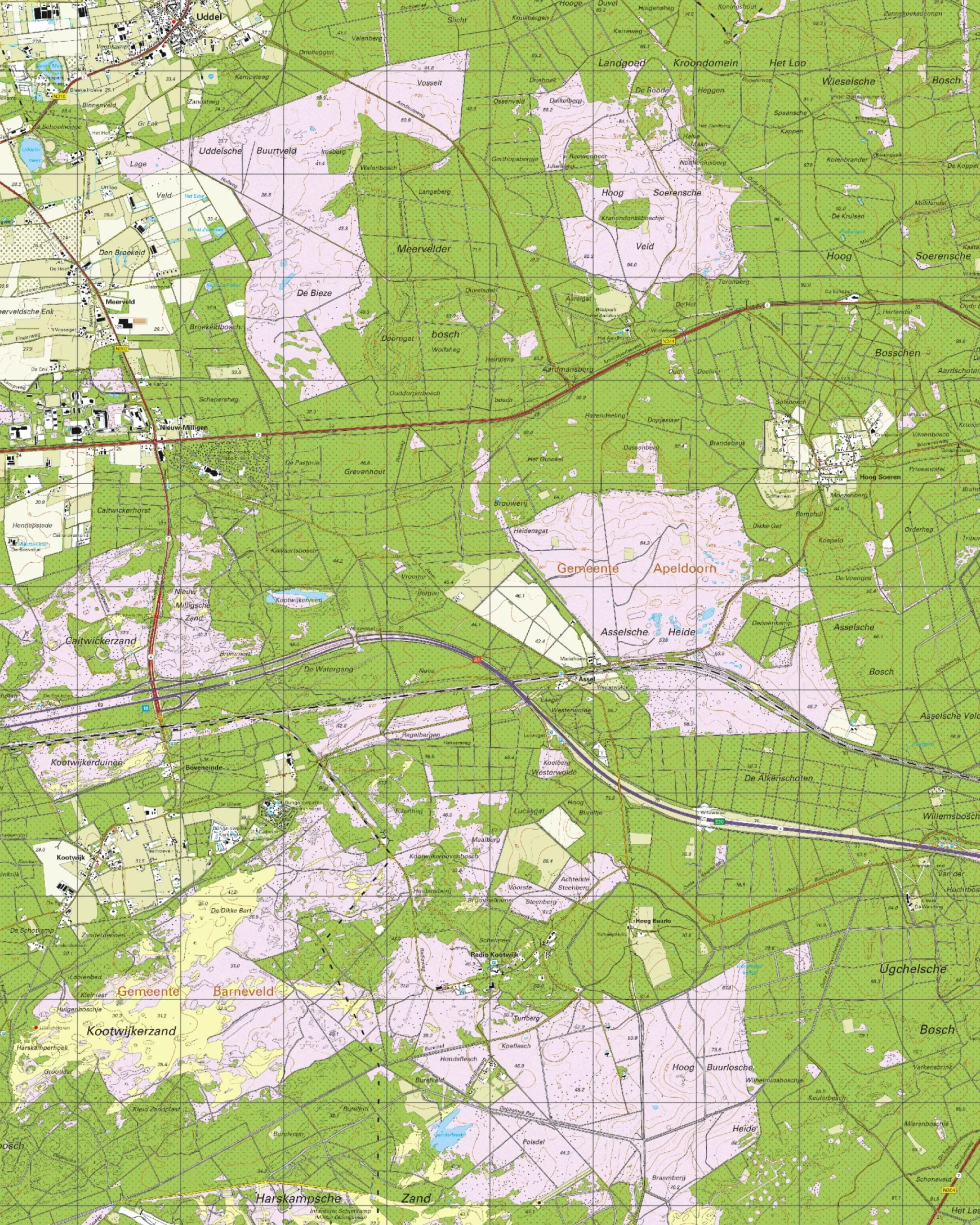 Topografische Kaart 33A Hoog Soeren