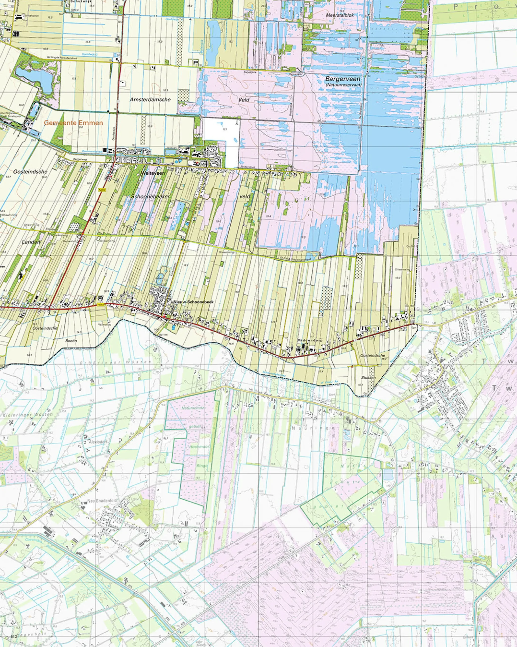 Topografische Kaart 23A Weiteveen