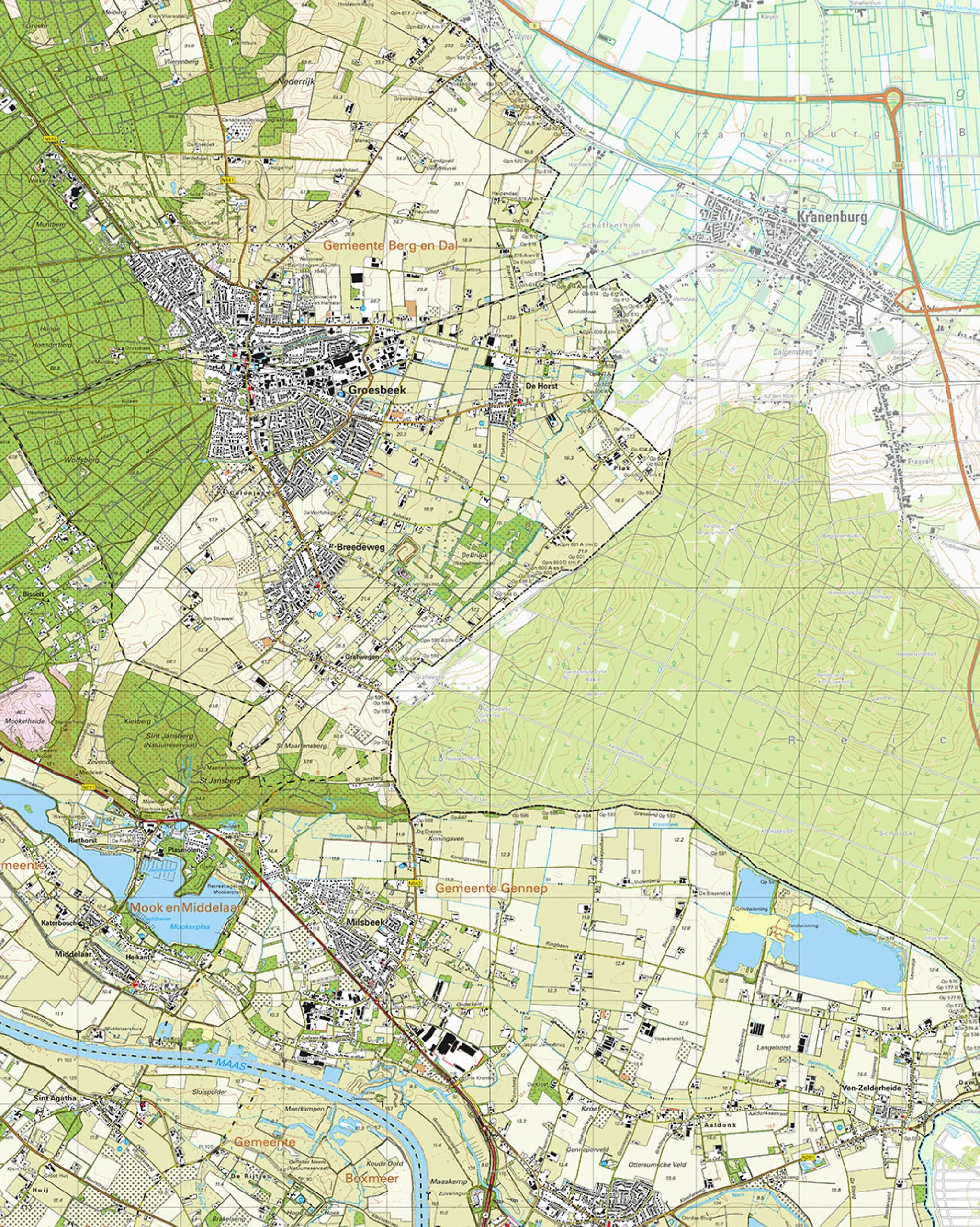 Topografische Kaart 46B Groesbeek