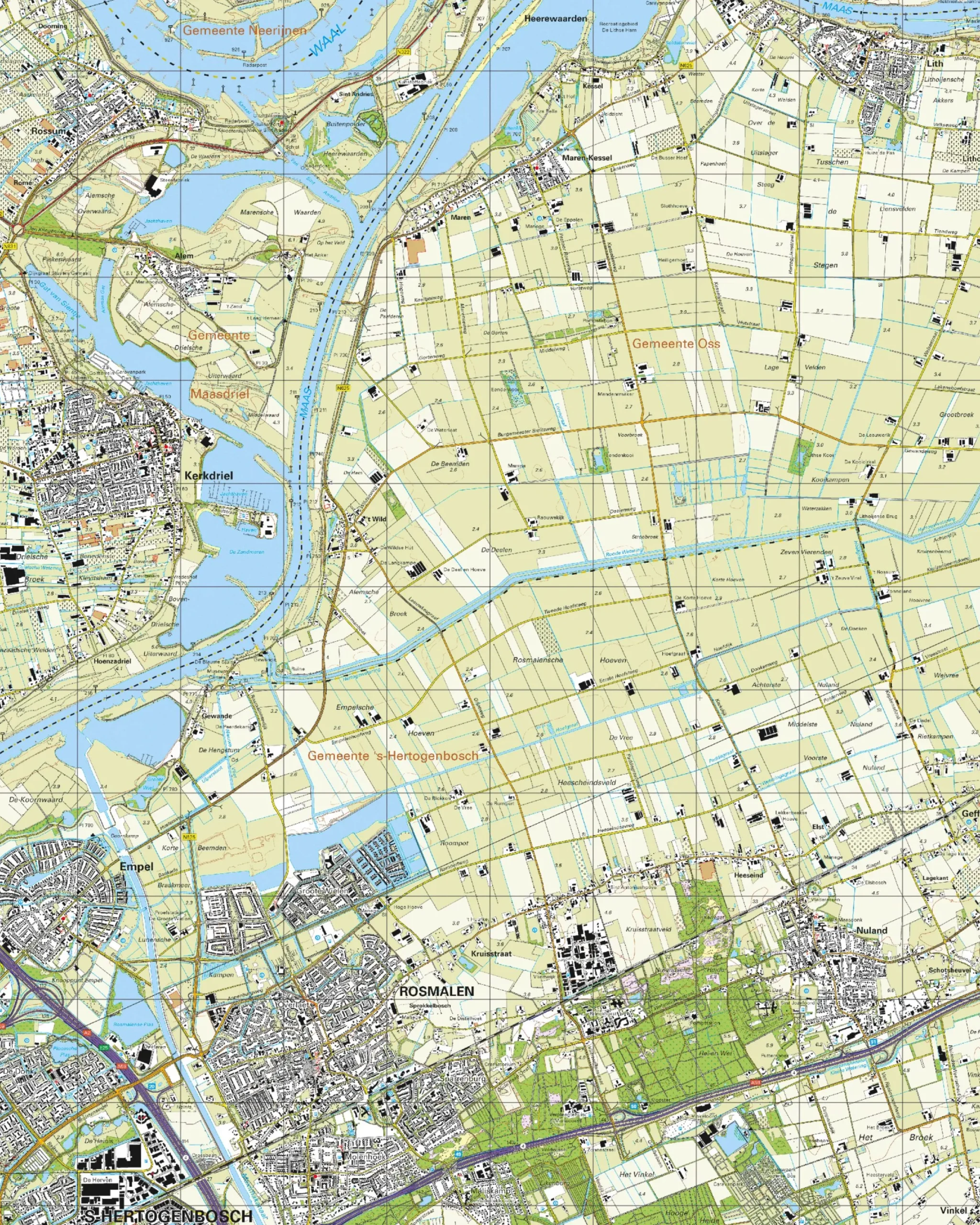 Topografische Kaart 45B Kerkdriel