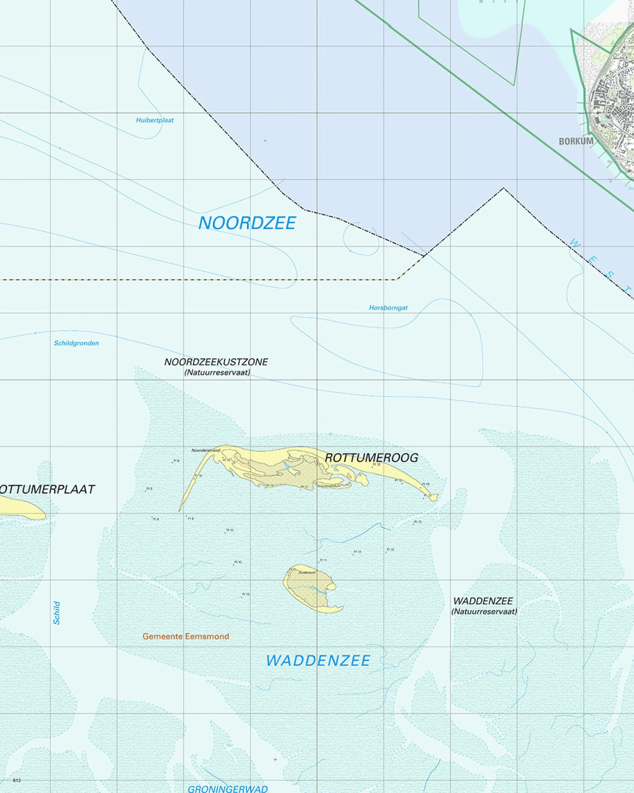 Topografische Kaart 3b Rottumeroog