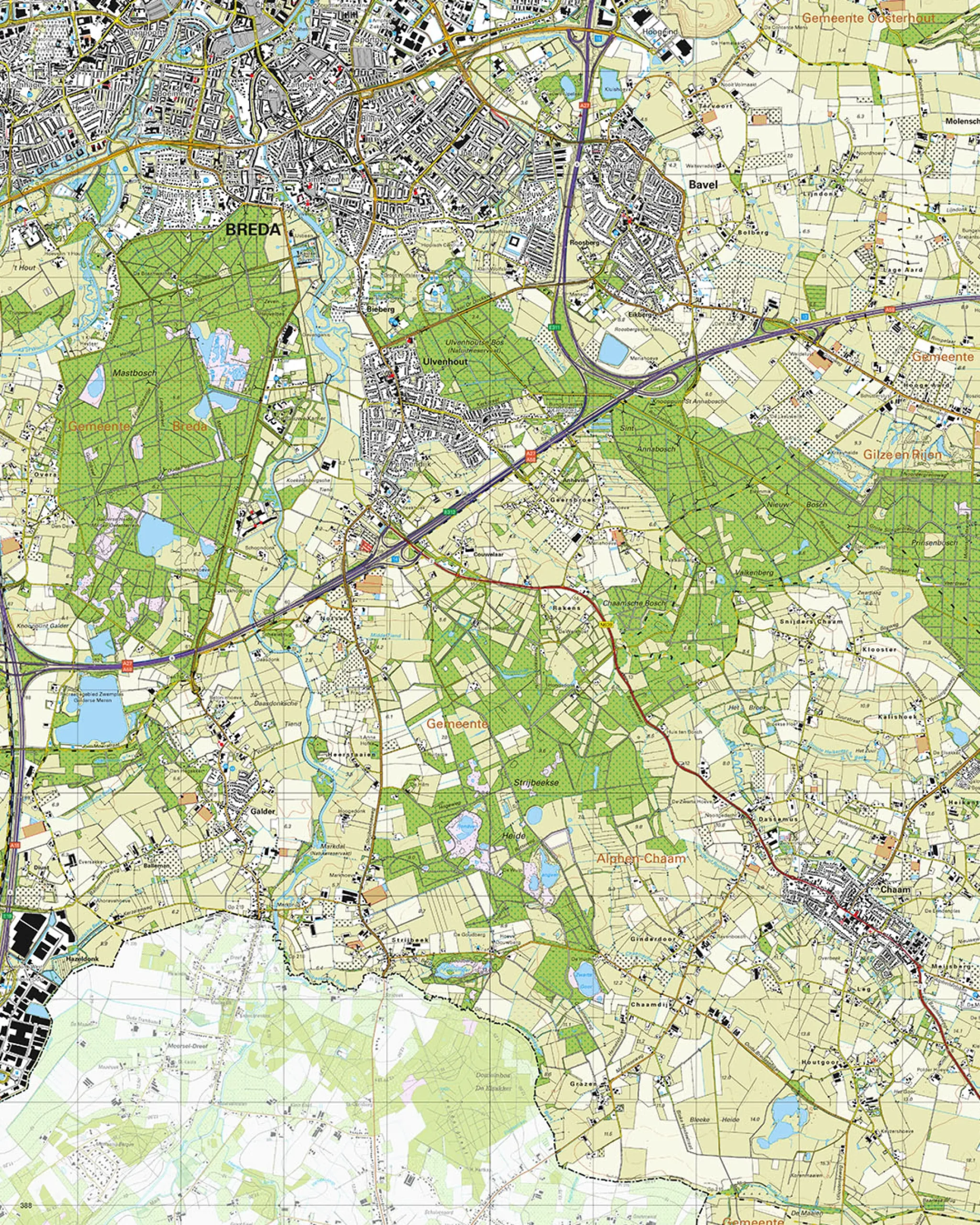 Topografische Kaart 50B Ulvenhout