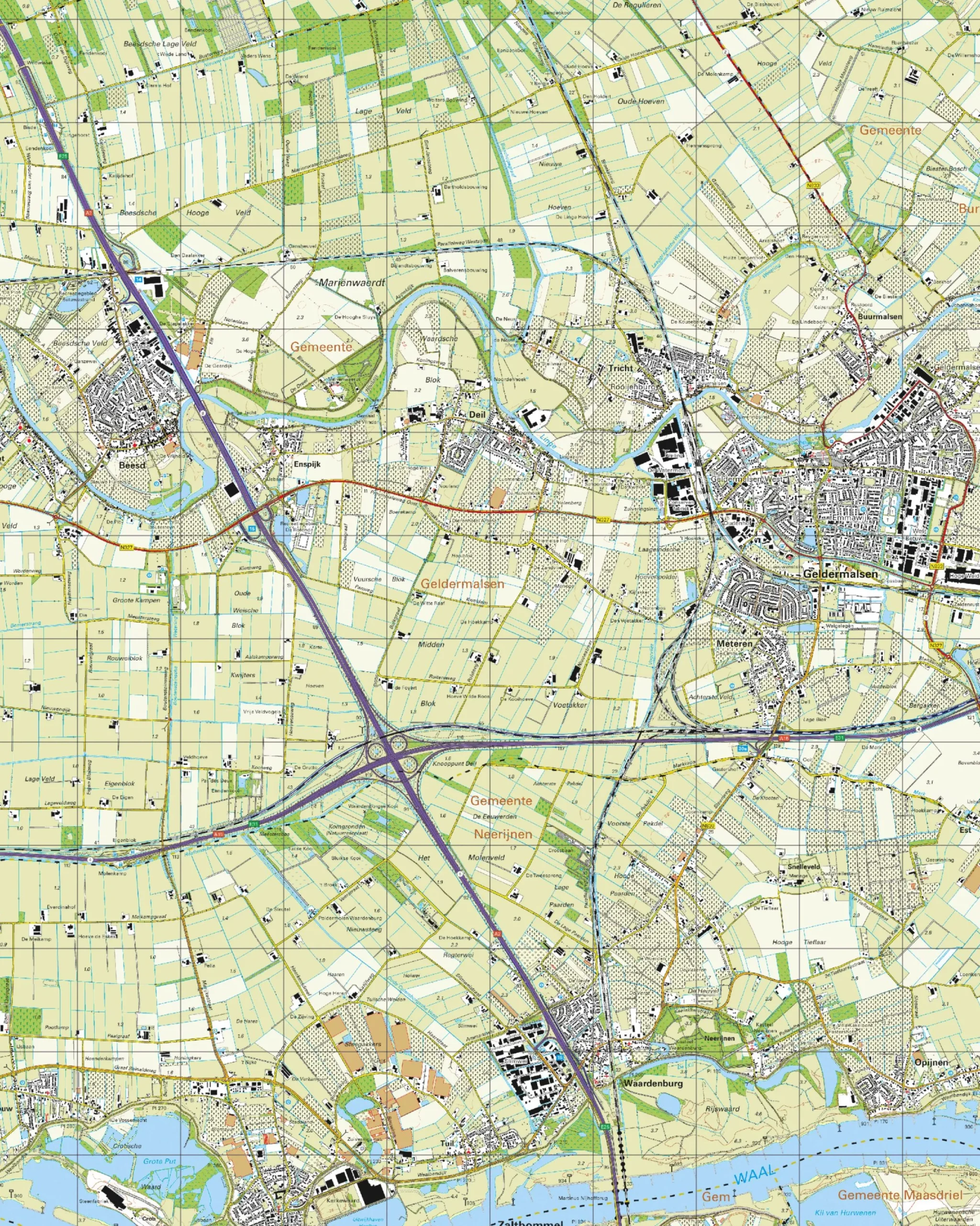 Topografische Kaart 39C Geldermalsen