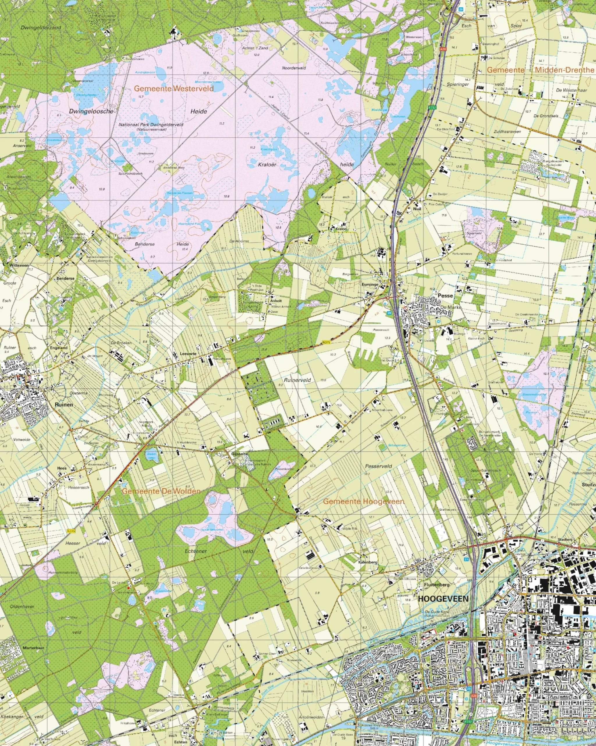 Topografische Kaart 17C Hoogeveen