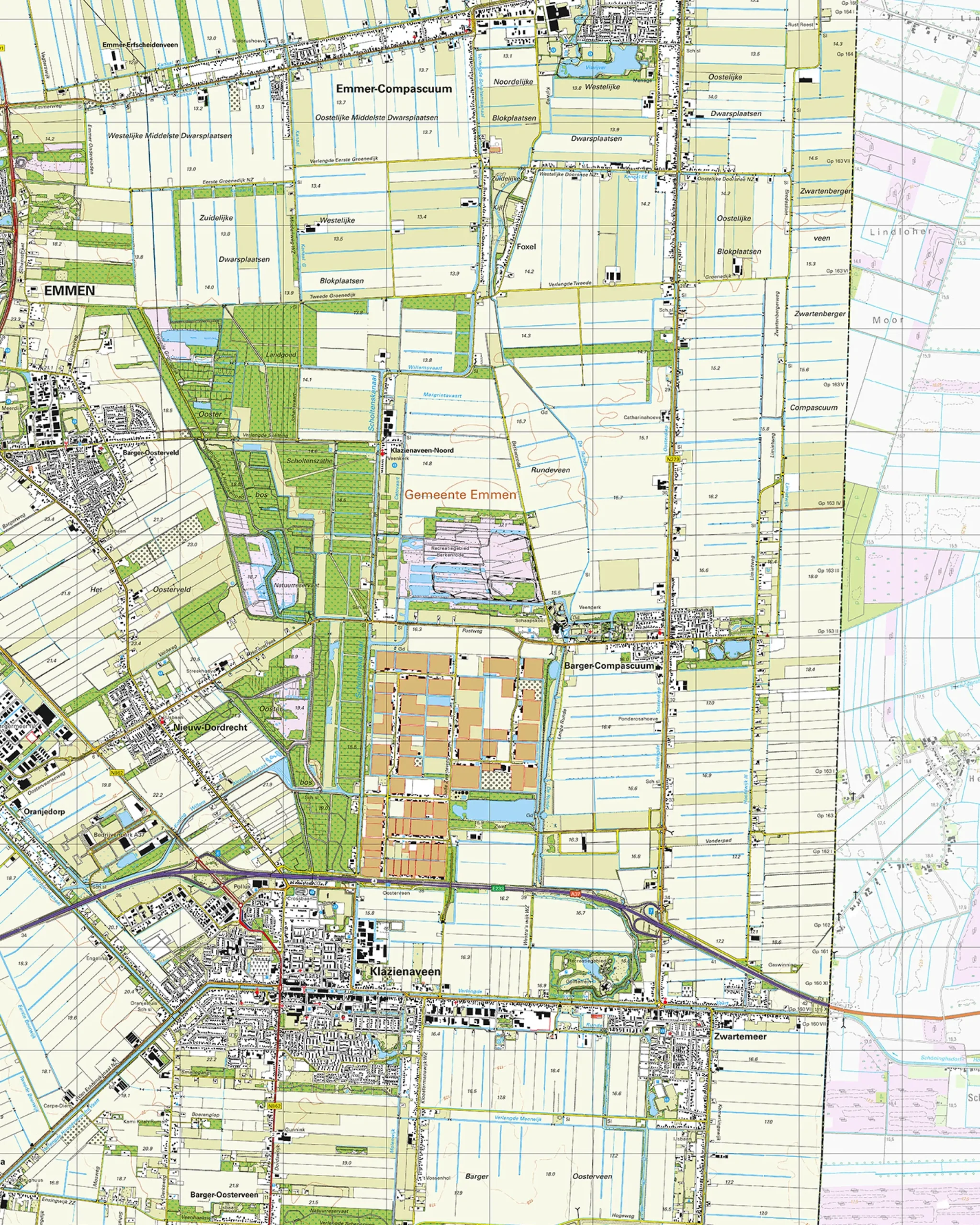 Topografische Kaart 18C Klazienaveen