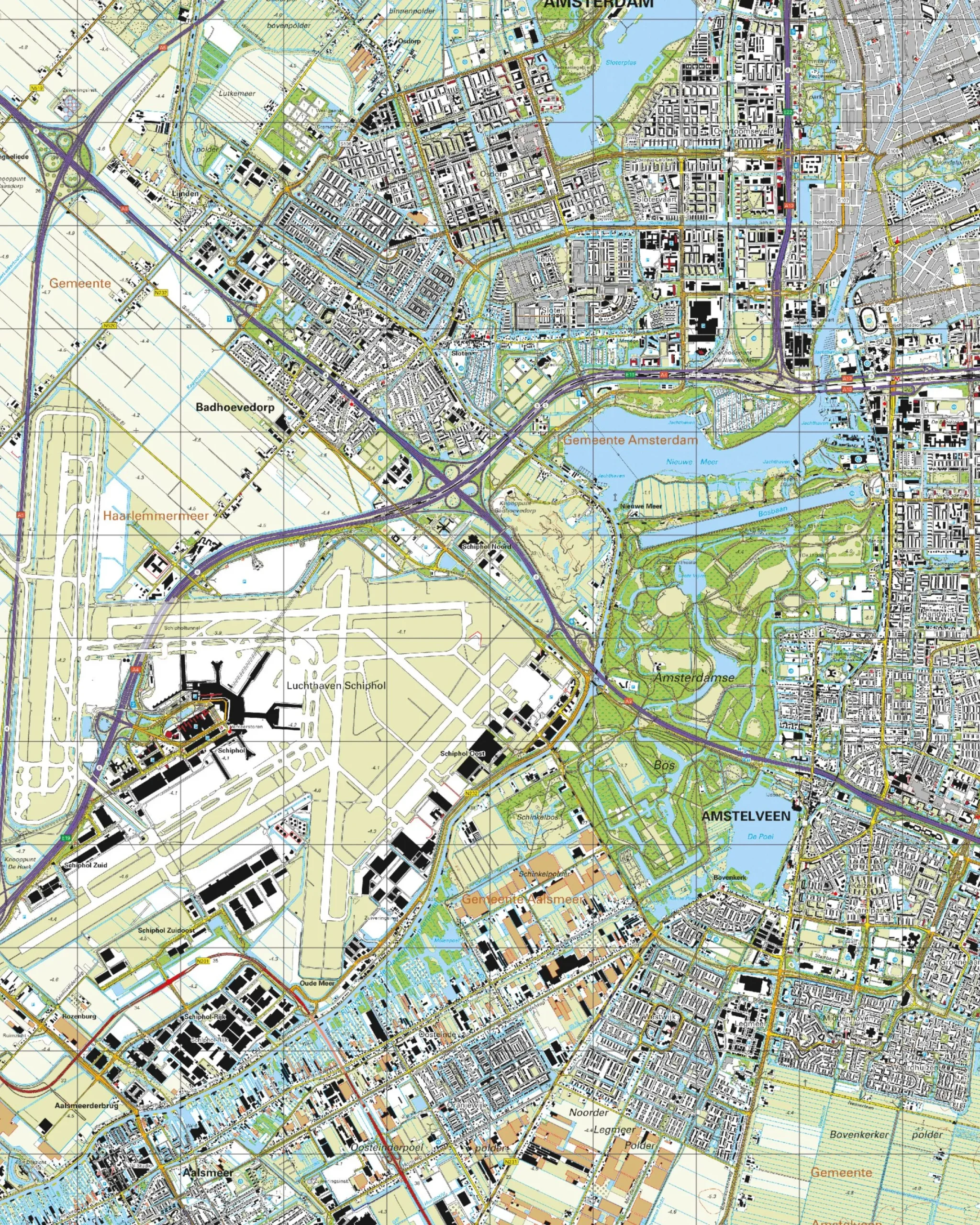 Topografische Kaart 25D Amstelveen