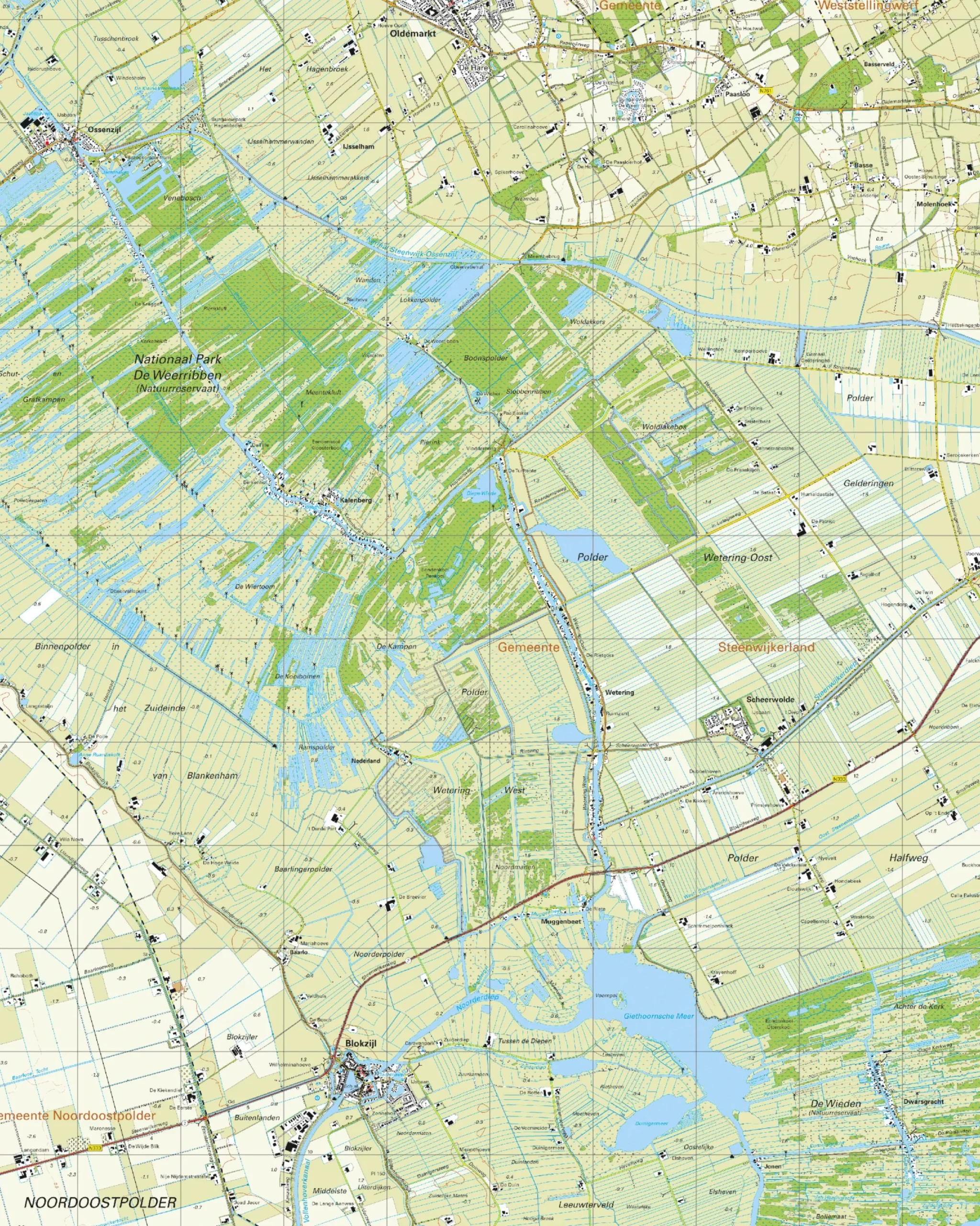 Topografische Kaart 16D Blokzijl