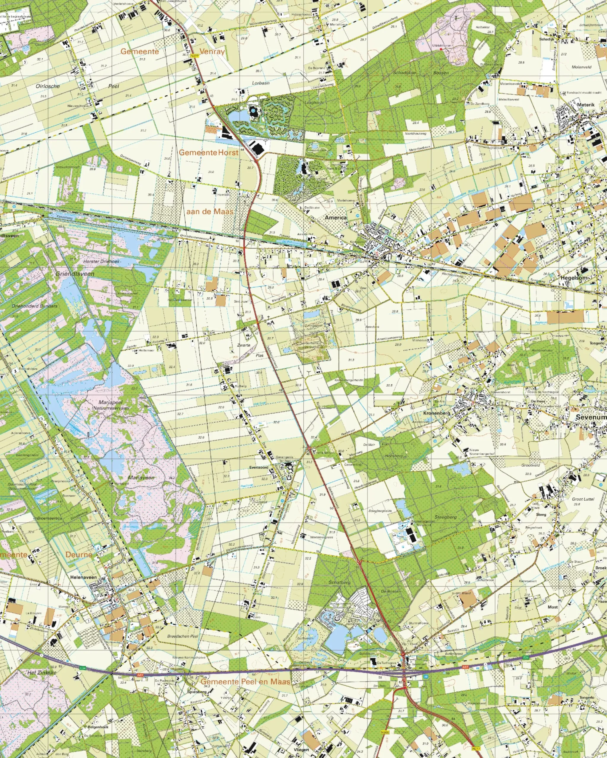 Topografische Kaart 52D Helenaveen