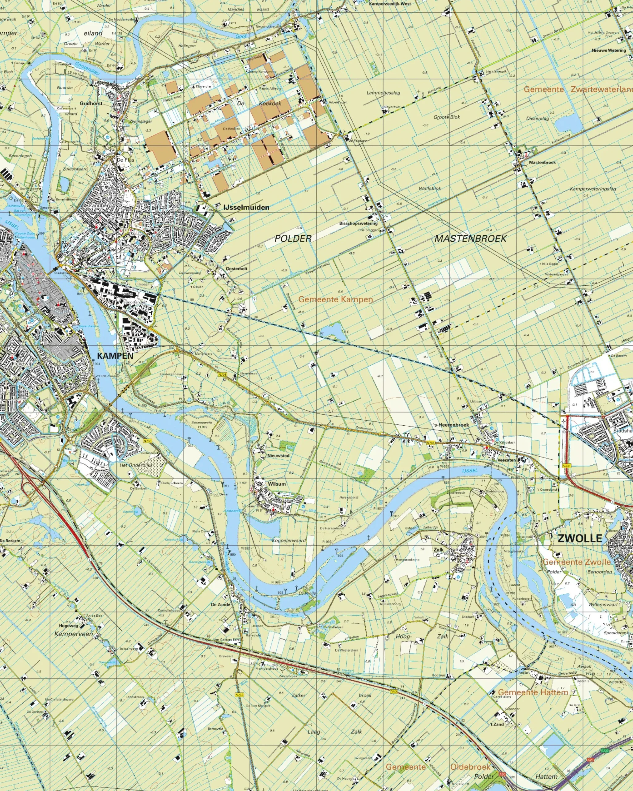 Topografische Kaart 21D Kampen