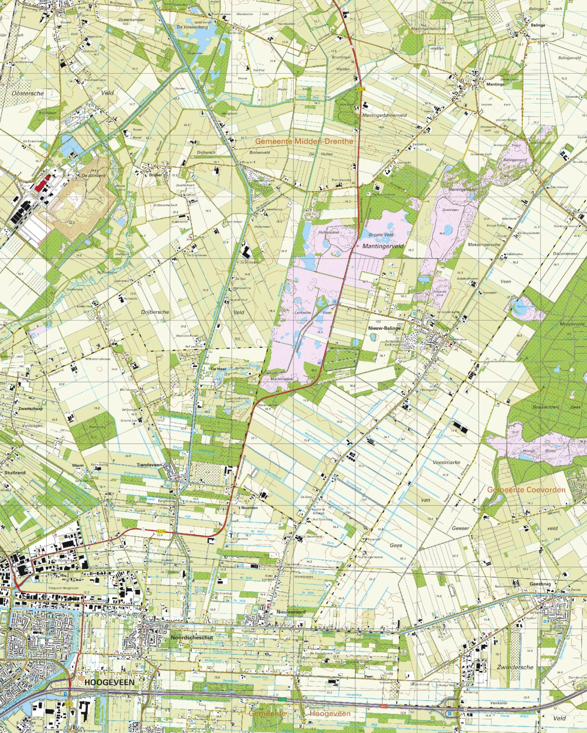 Topografische Kaart 17D Nieuw-Balinge