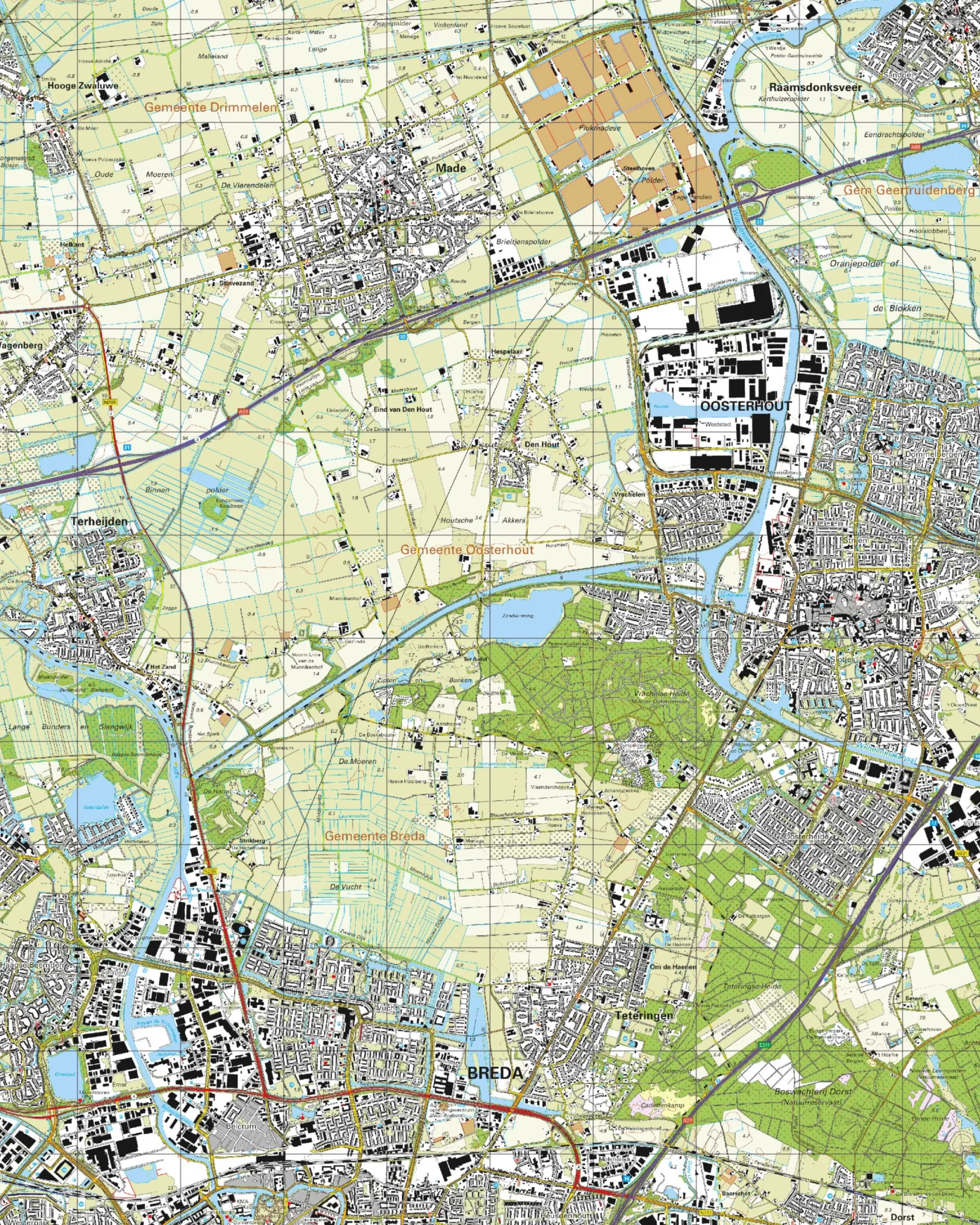 Topografische Kaart 44D Oosterhout