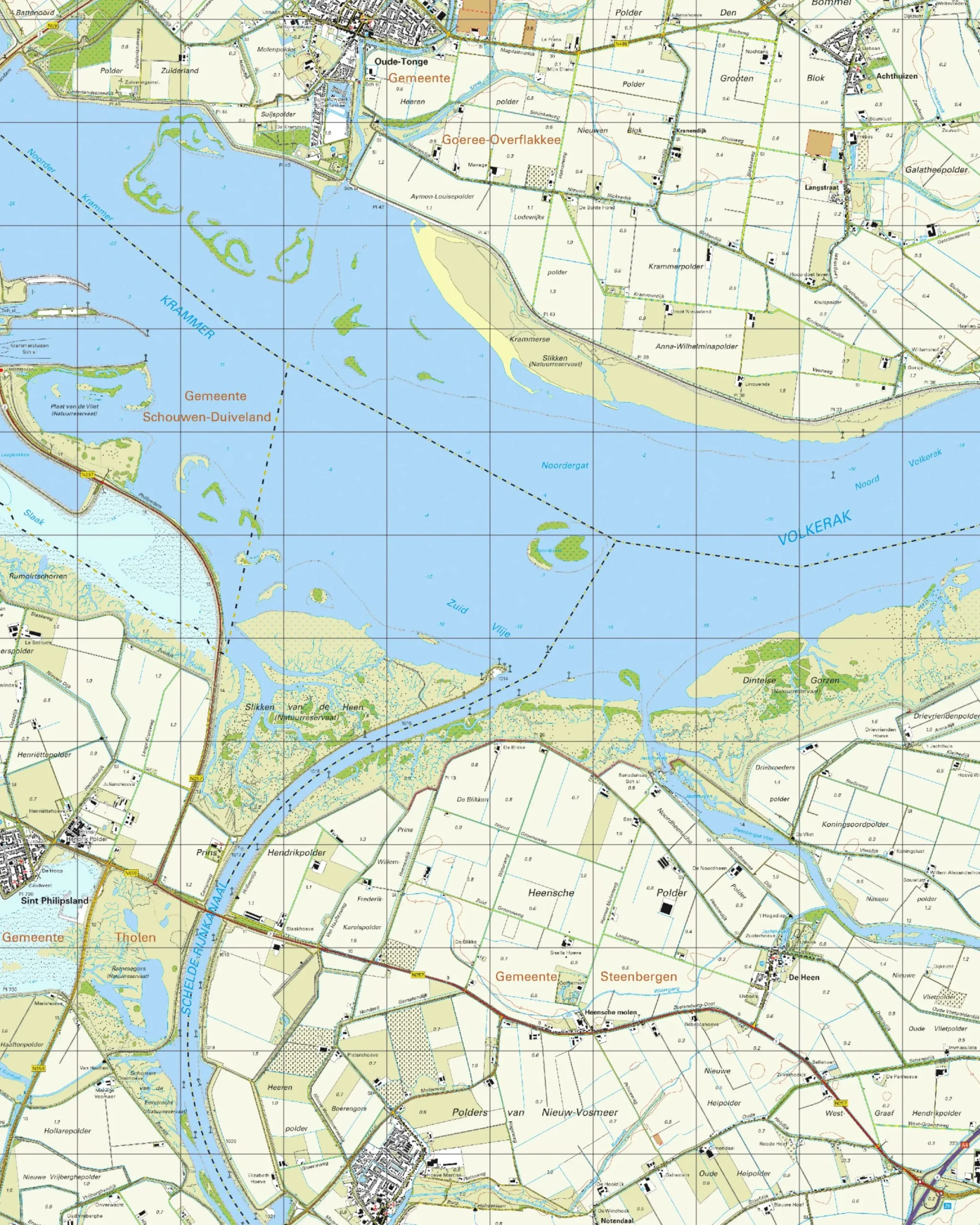 Topografische Kaart 43D Oude-Tonge