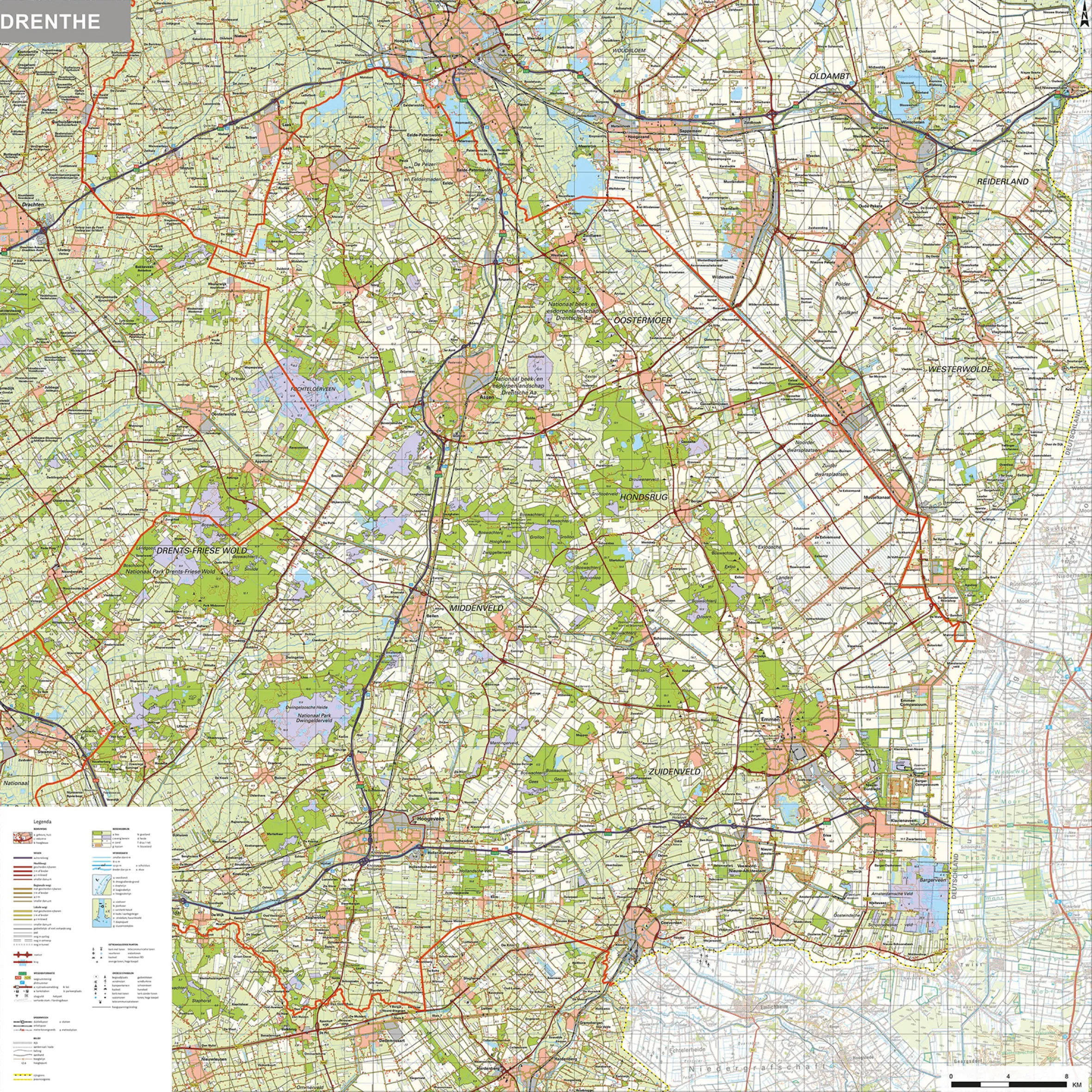 Topografische kaart Drenthe 1:100.000 – 1476