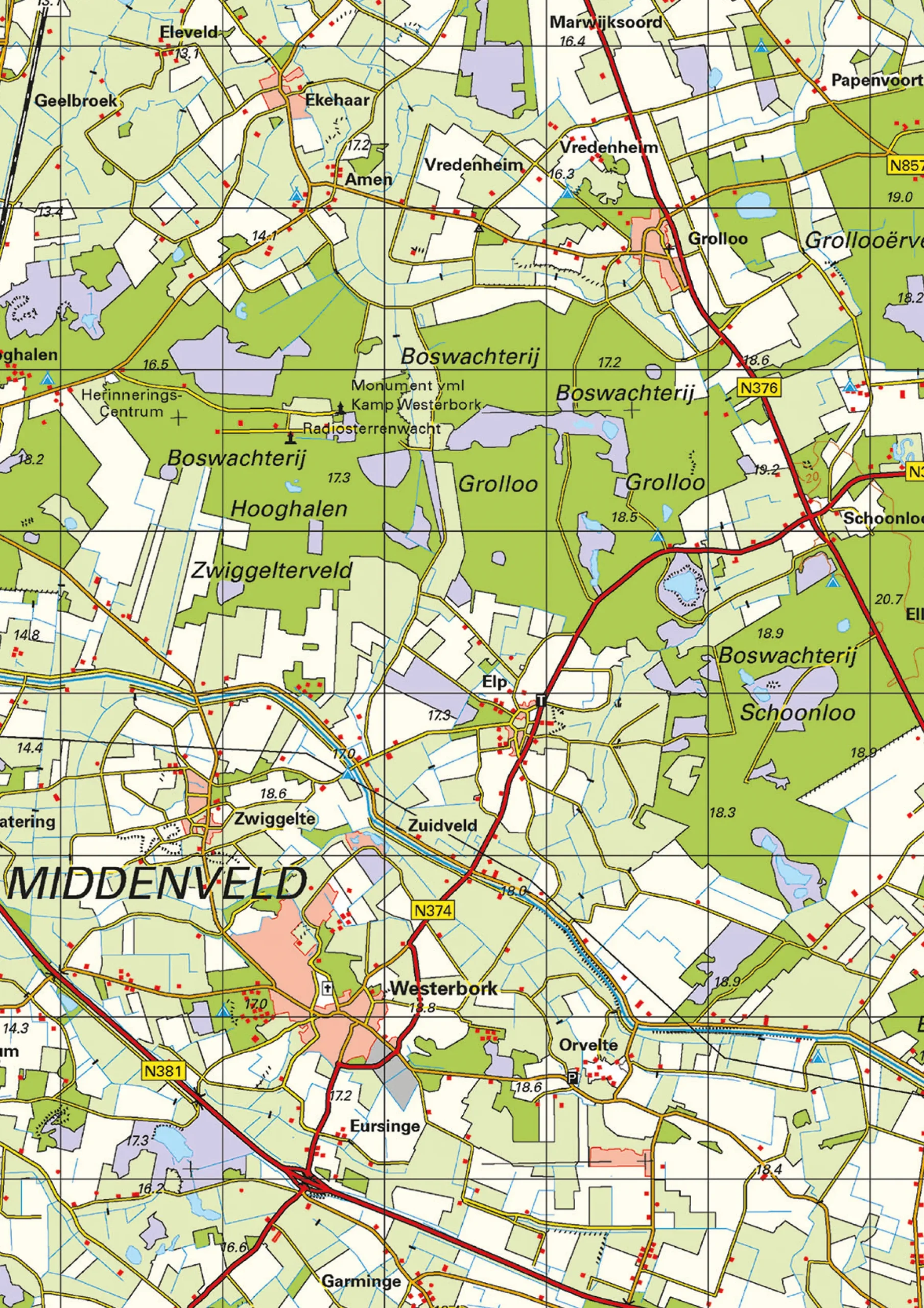 Topografische kaart Drenthe 1:100.000 – 1476