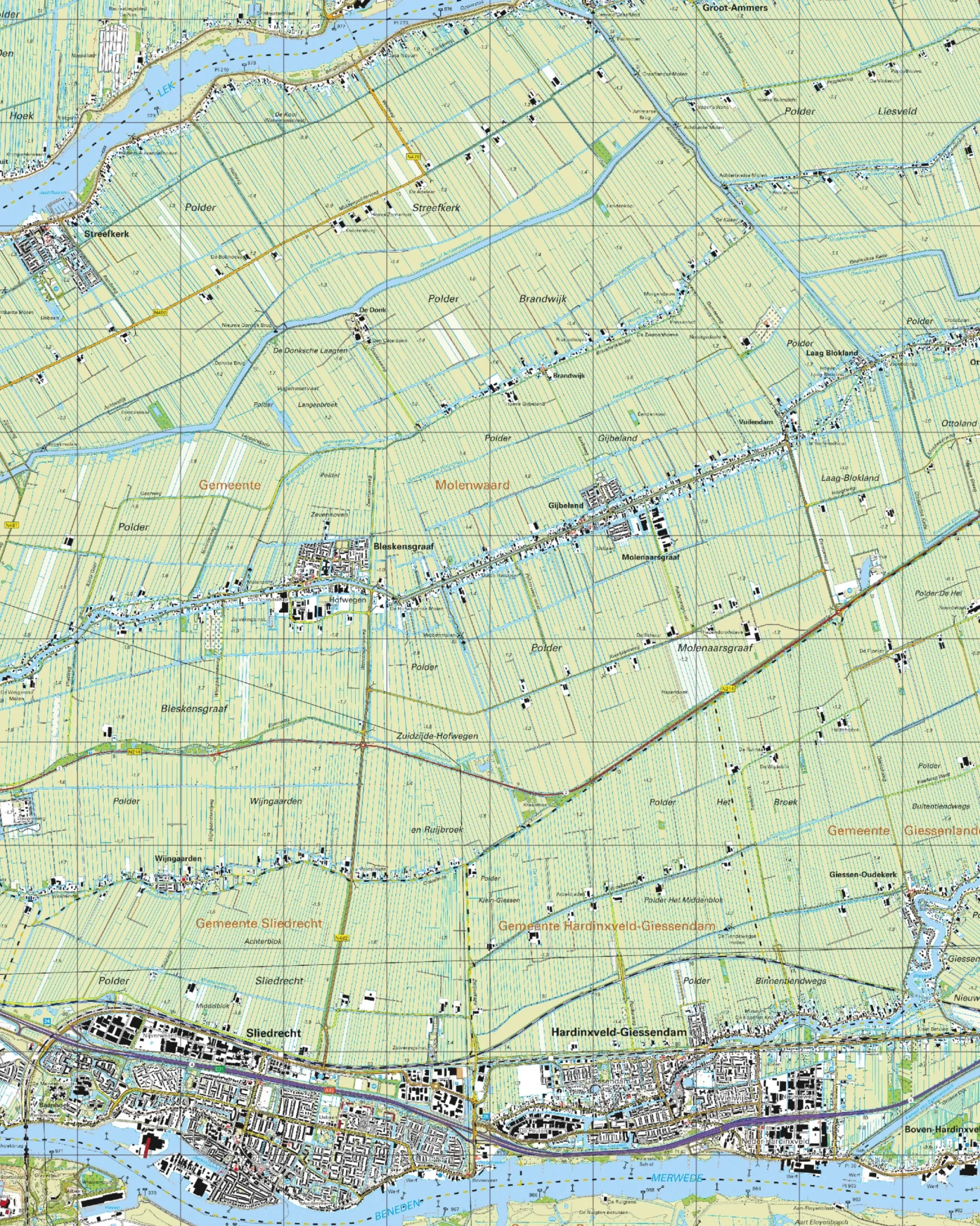 Topografische Kaart 38D Sliedrecht